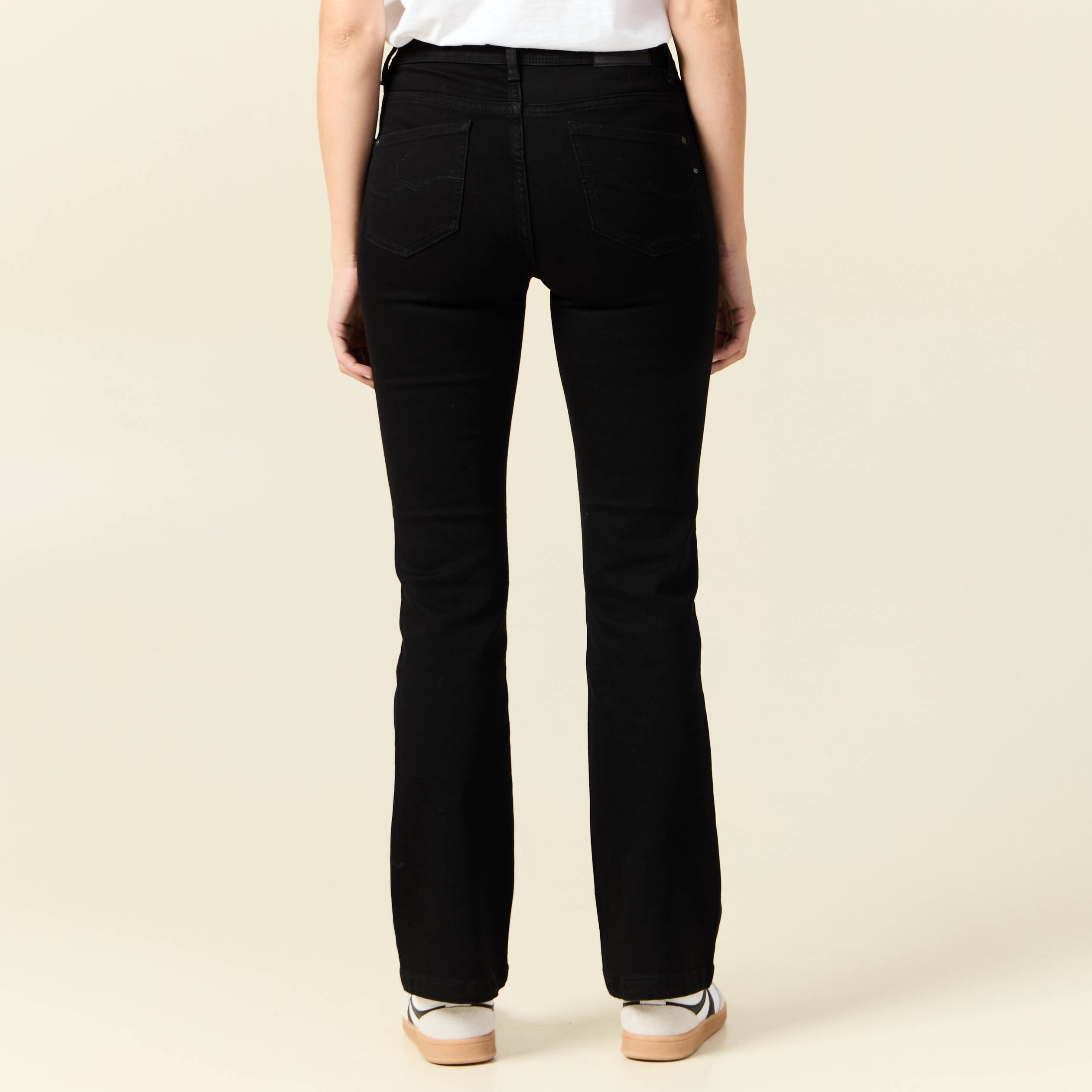 Jeans bootcut denim noir femme