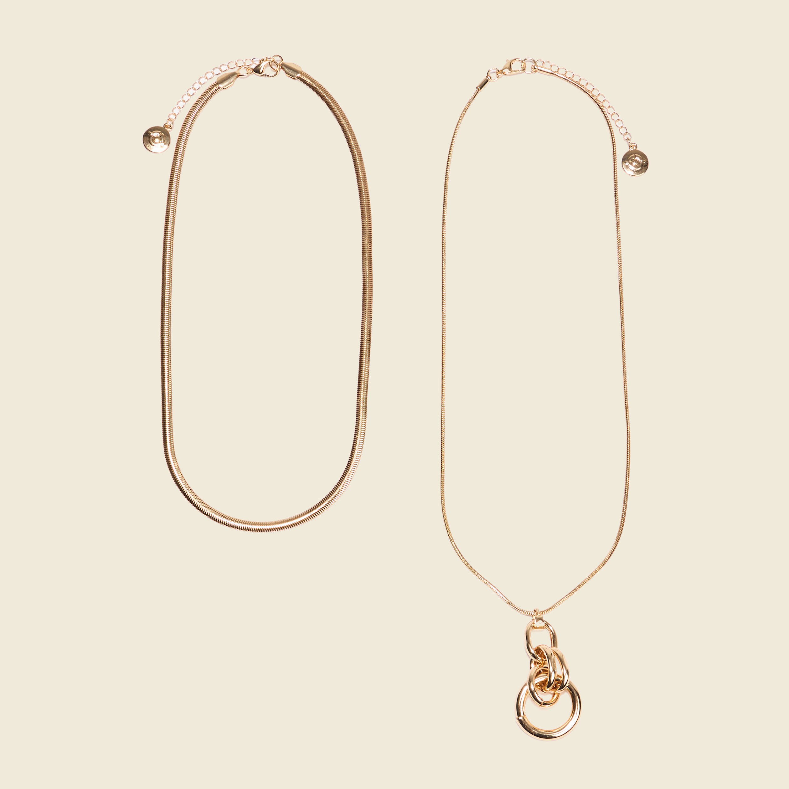 collier 2 rangs avec pendentif couleur or femme Collier 2 rangs avec pendentif couleur or femme