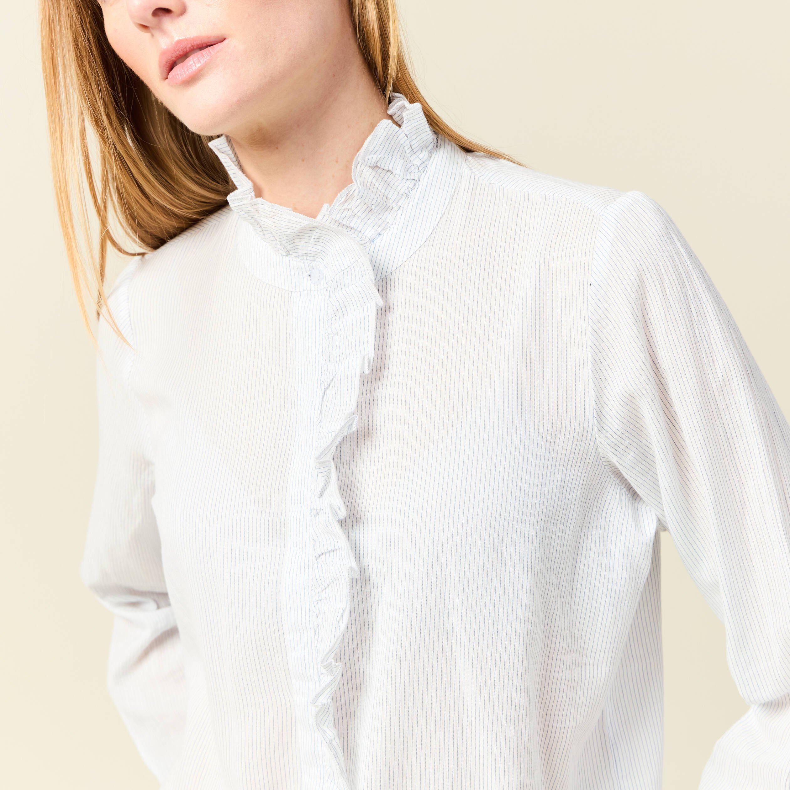 chemise manches longues en coton blanc femme Chemise manches longues en coton blanc femme