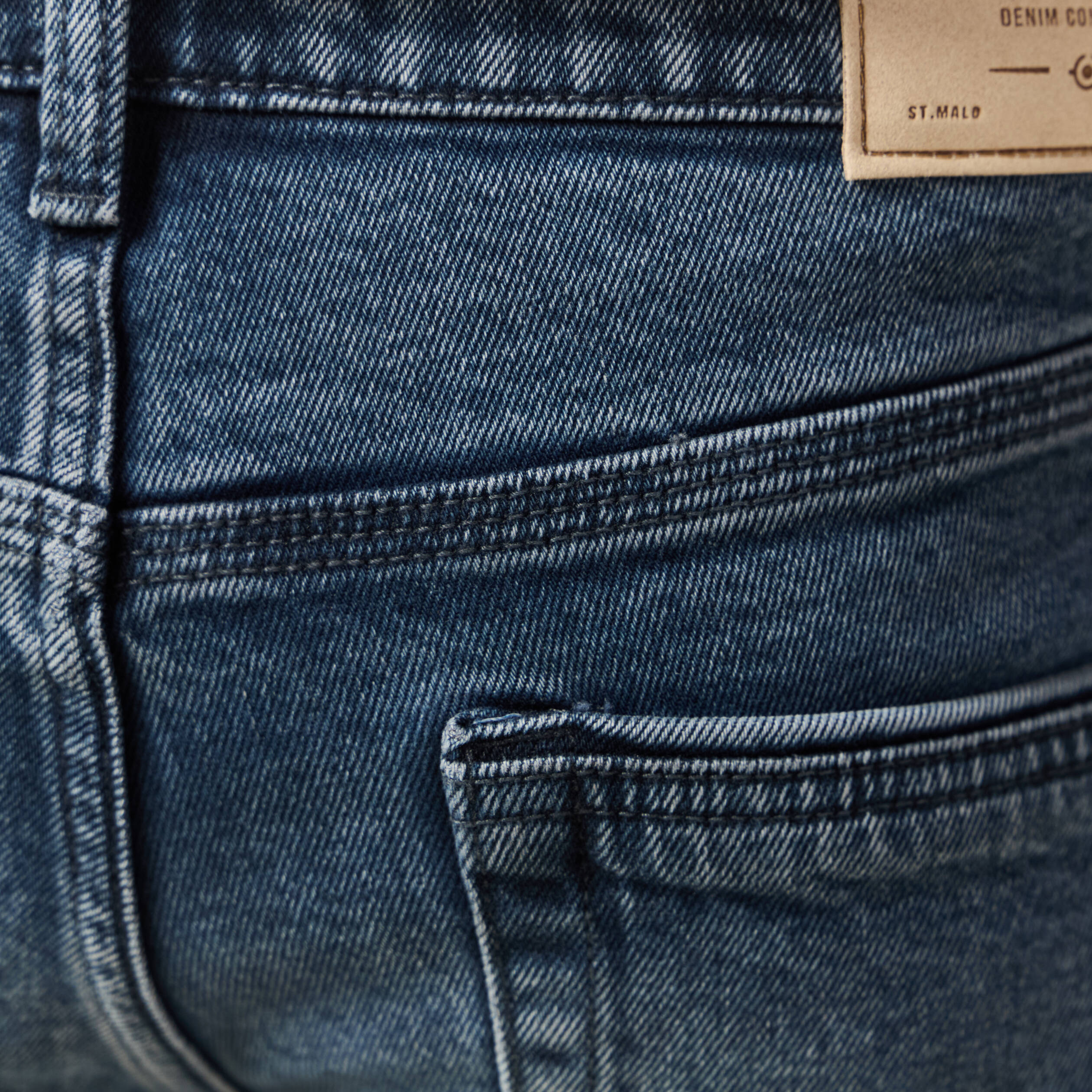 Jeans straight 5 poches denim blue black homme