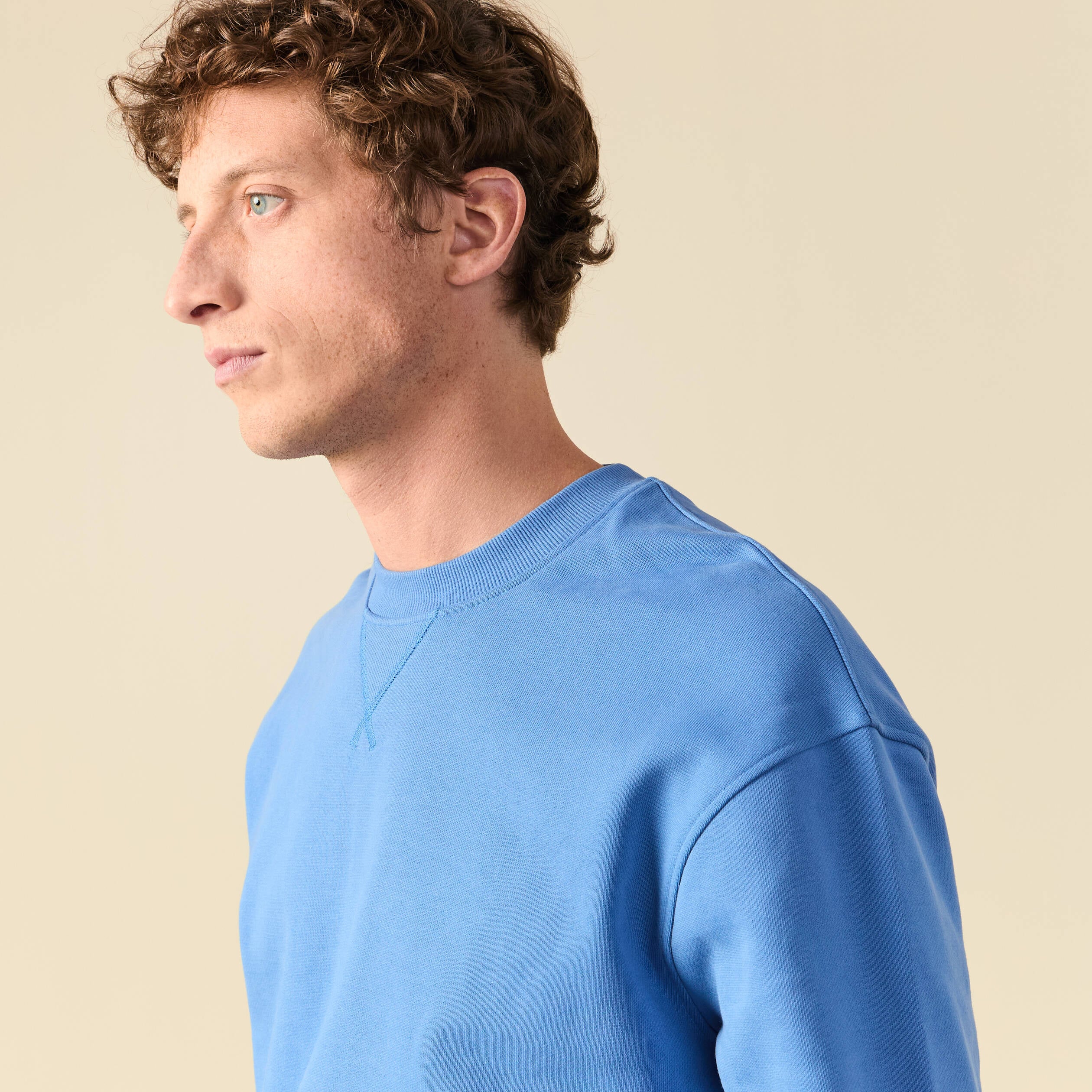 Sweat manches longues en coton bleu violet homme