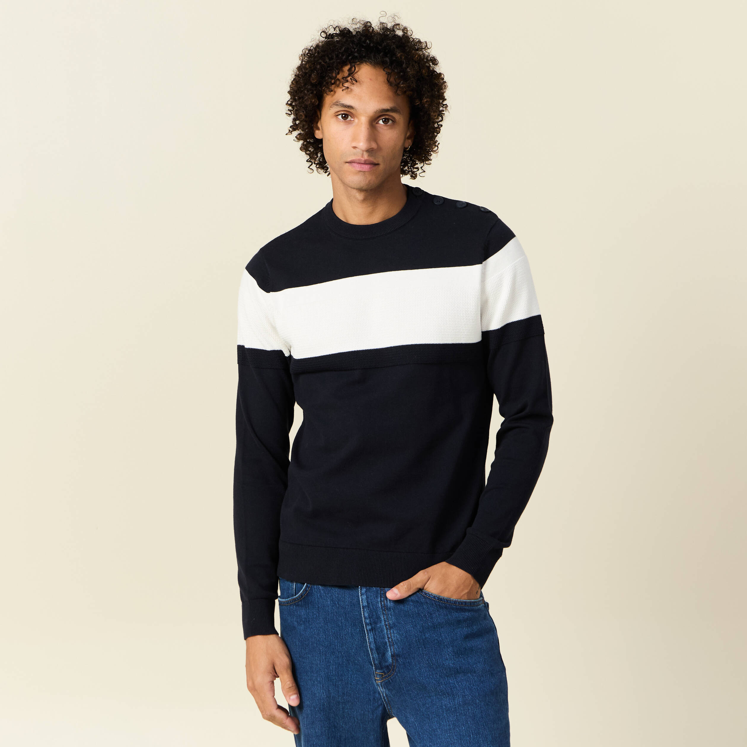 pull manches longues bleu marine homme Pull manches longues bleu marine homme