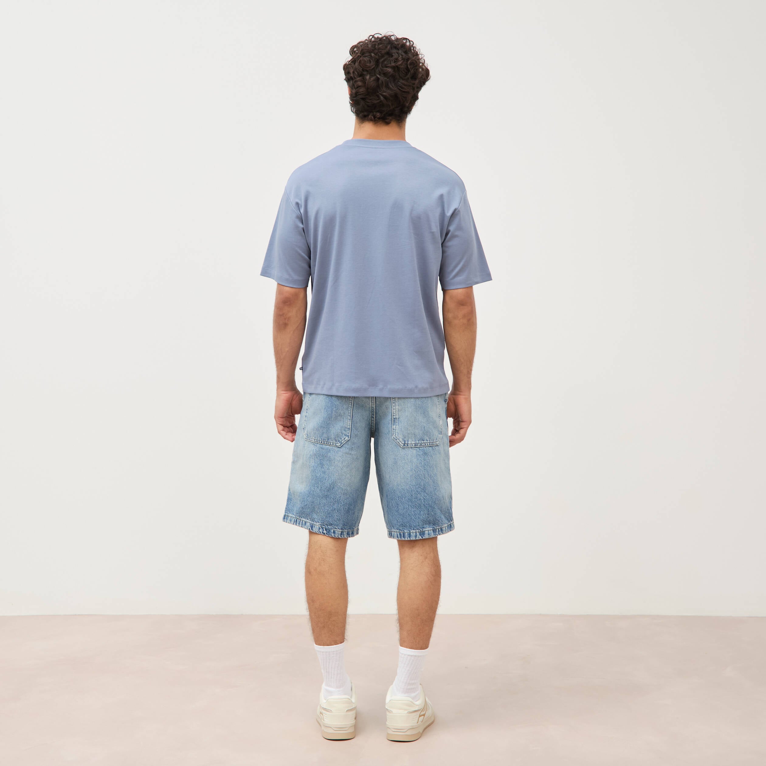 T-shirt manches courtes bleu gris homme