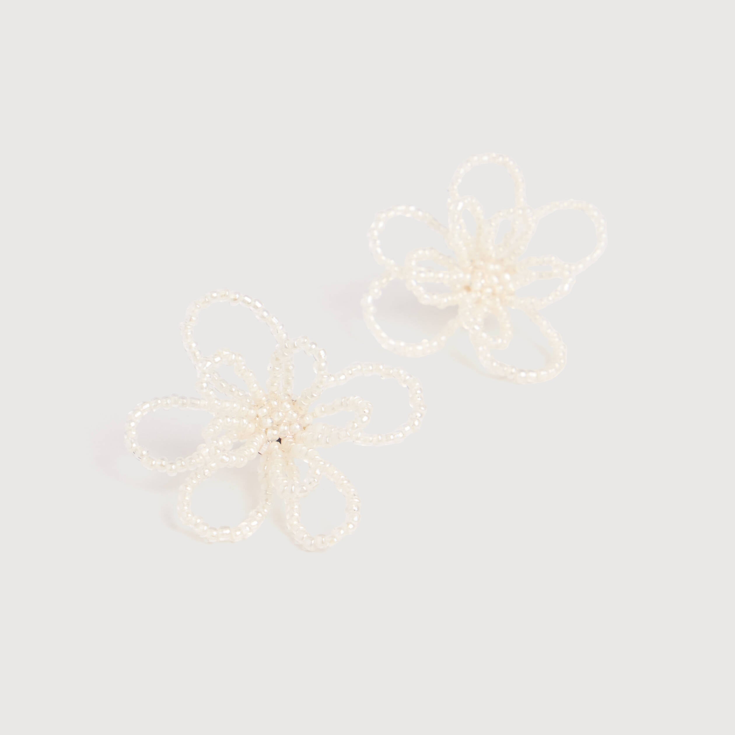 Boucles d'oreilles ecru femme