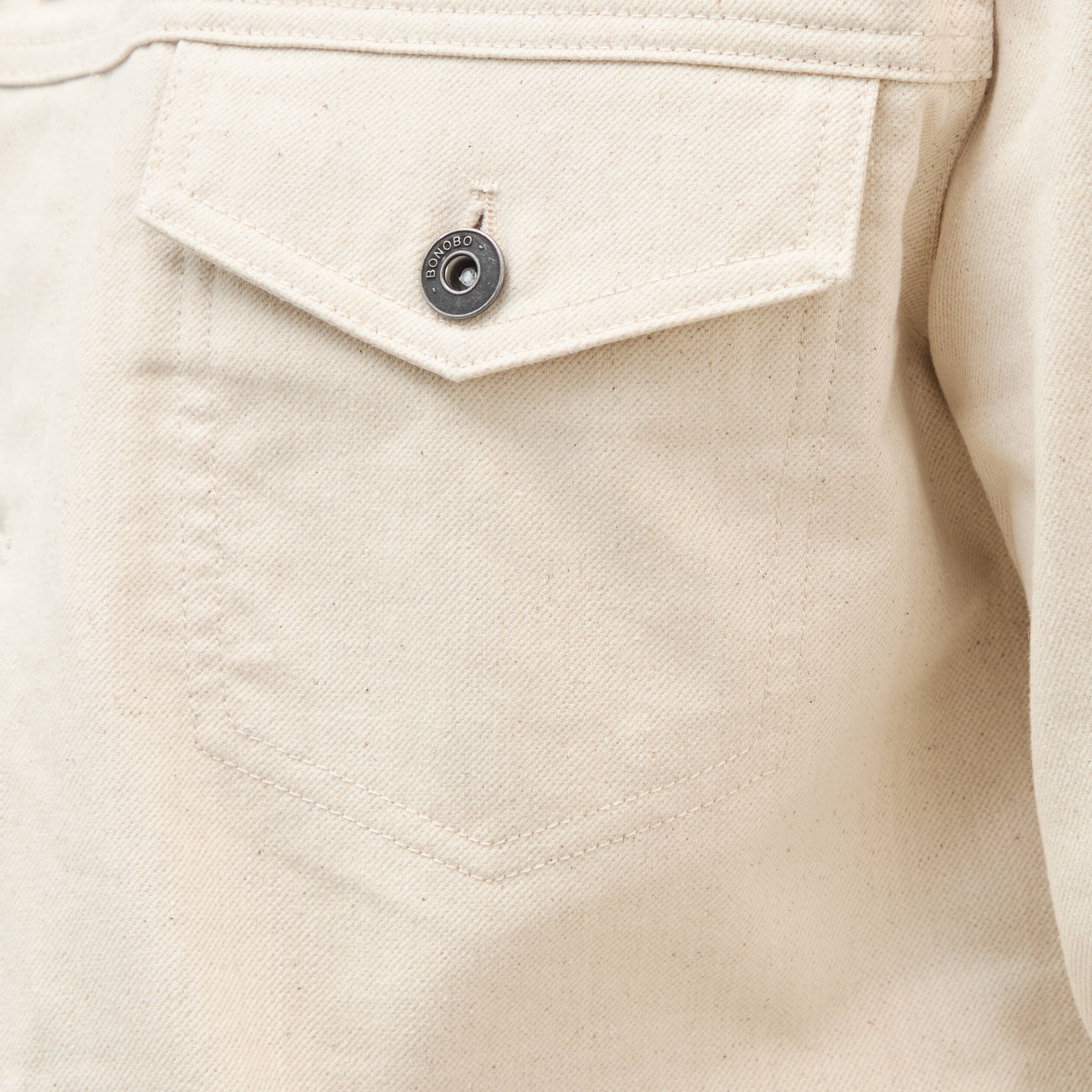 Veste manches longues col classique ecru homme