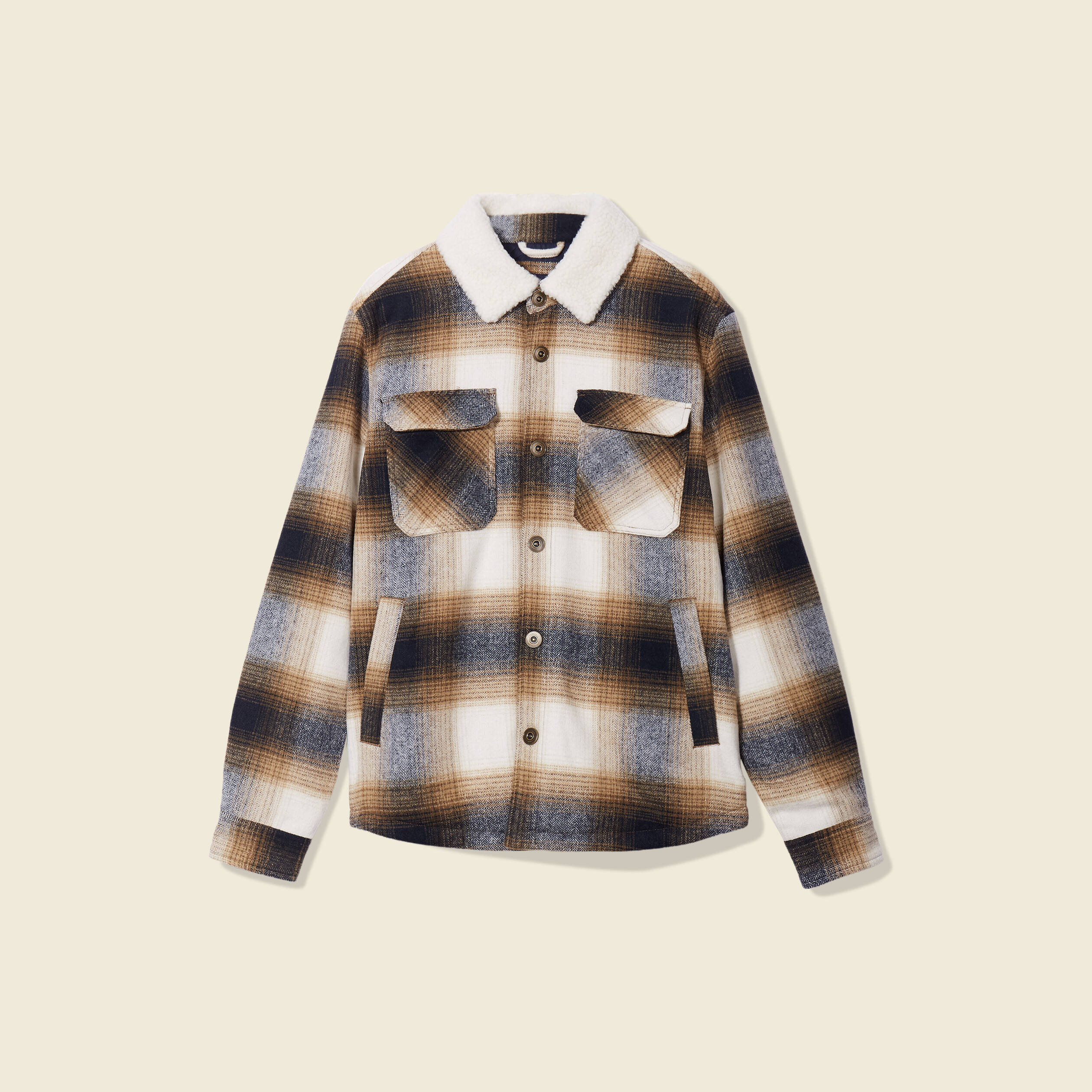 Veste surchemise ample ecru homme
