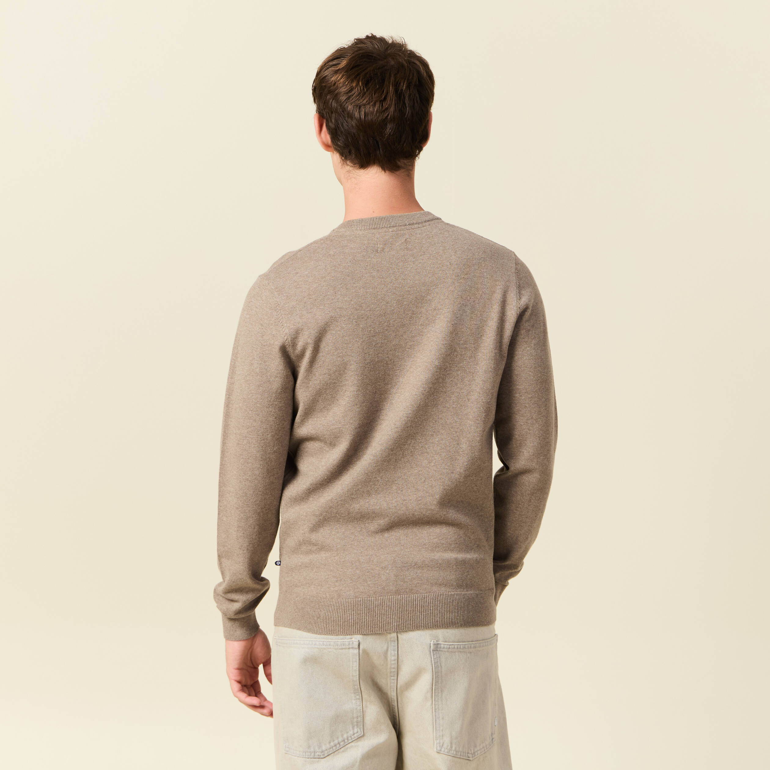 Pull manches longues vert kaki homme
