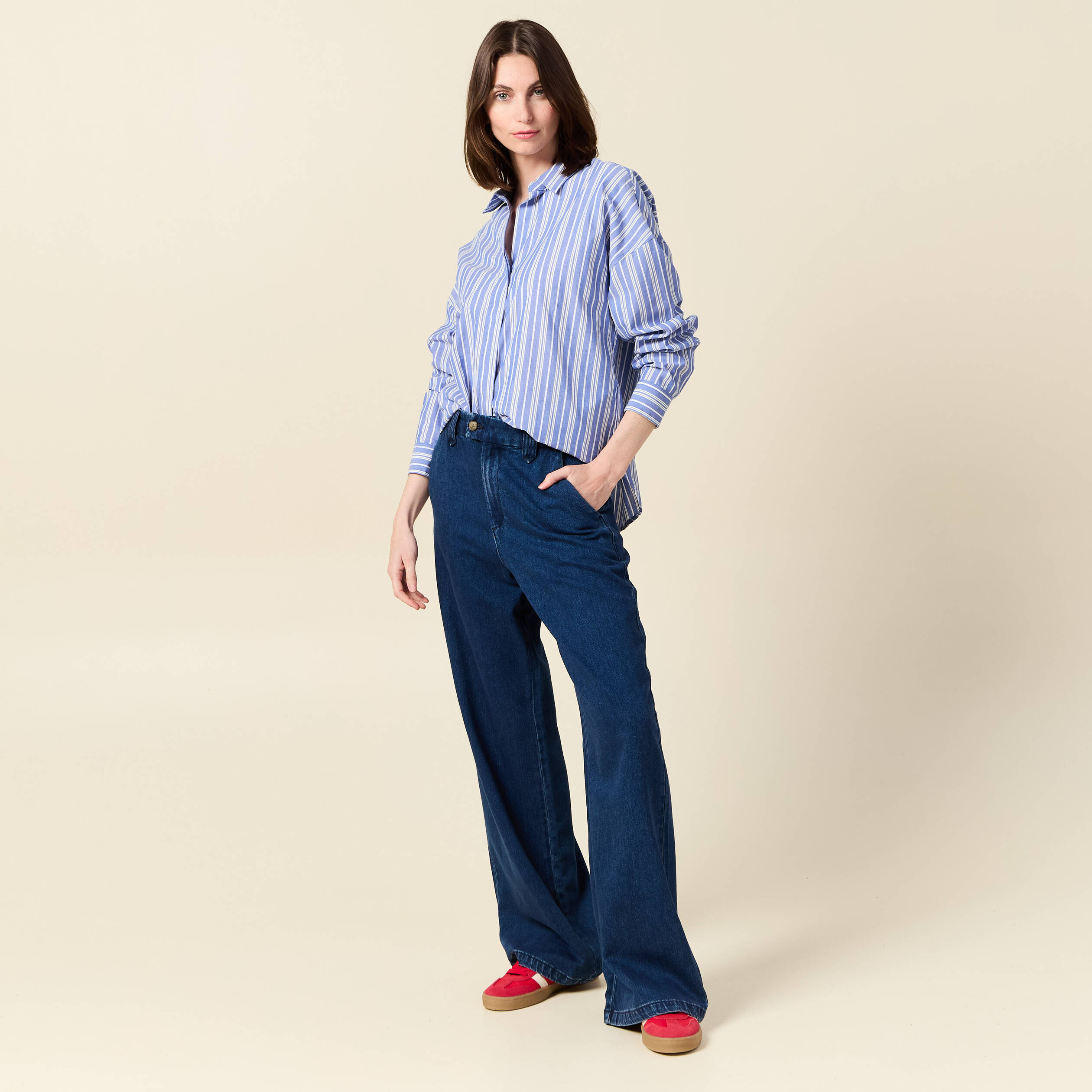 chemise eco responsable bleu clair femme Chemise éco-responsable bleu clair femme