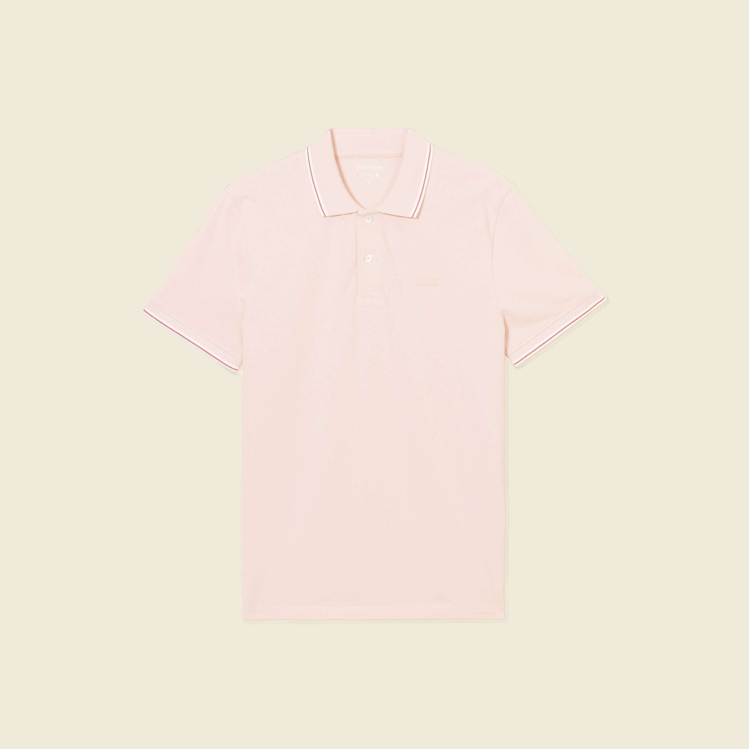 Polo cintr&eacute; en coton manches courtes rose clair homme
