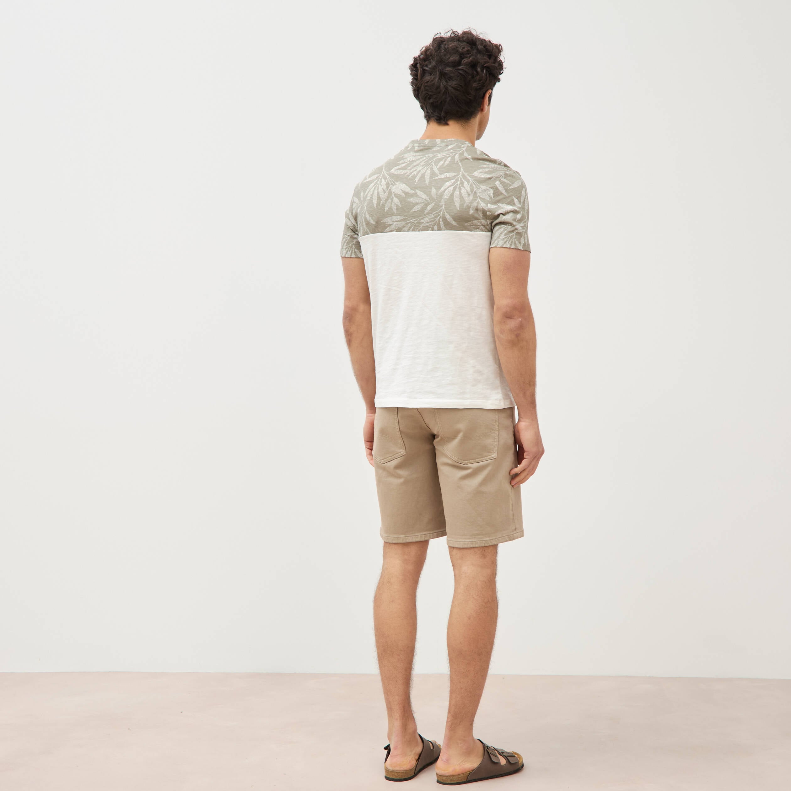 T-shirt manches courtes vert kaki homme