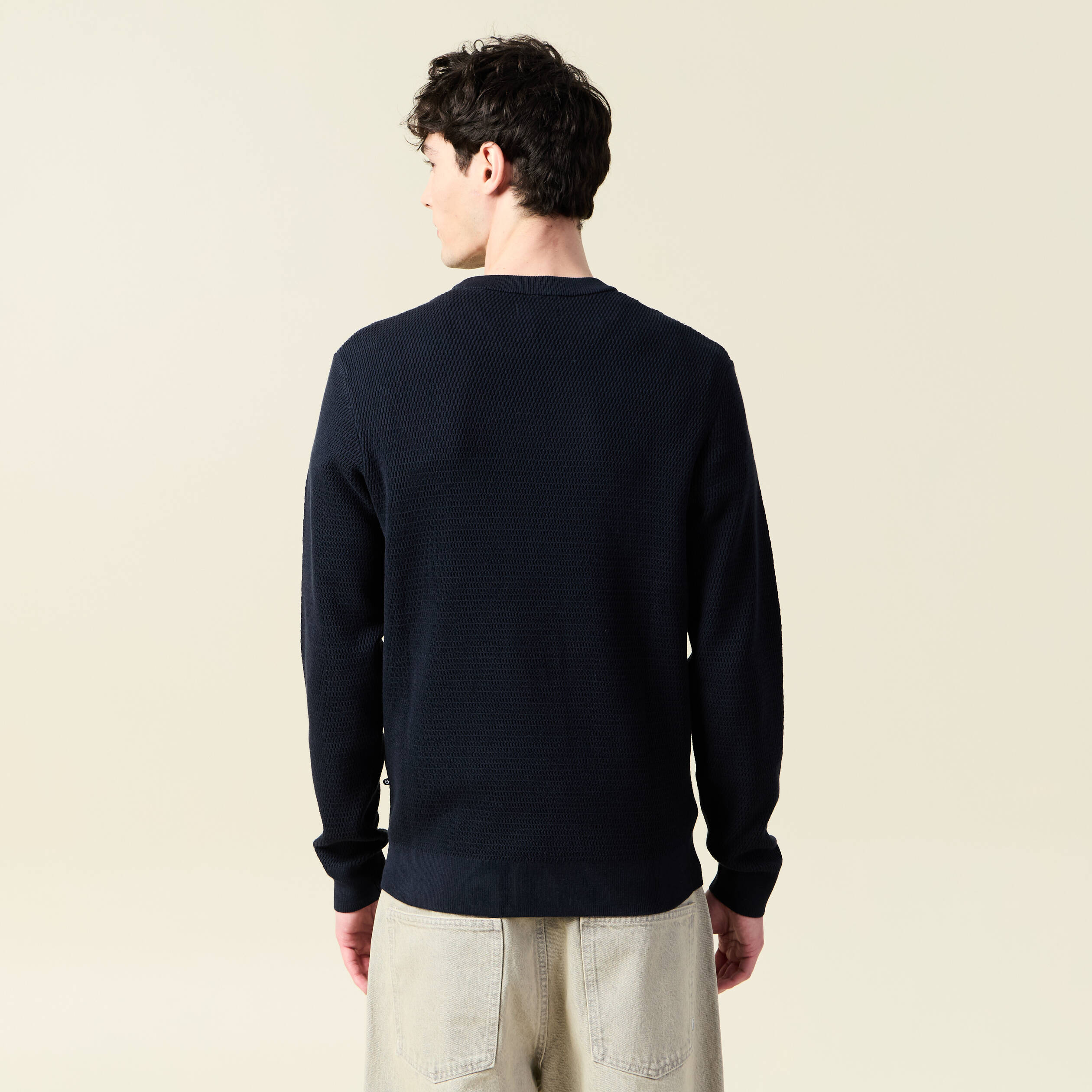pull droit manches longues bleu marine homme Pull droit manches longues bleu marine homme