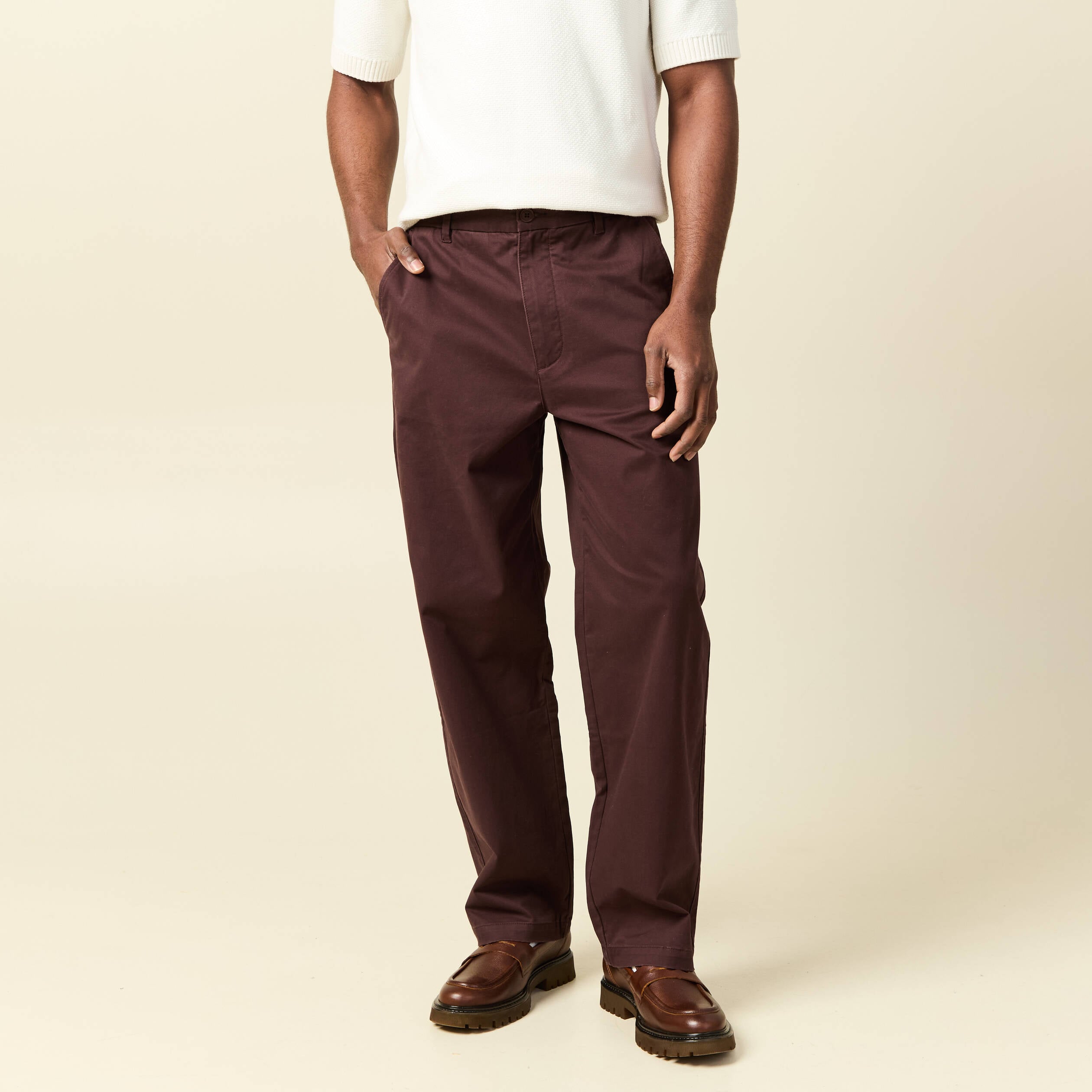 Pantalon marron fonc&eacute; homme