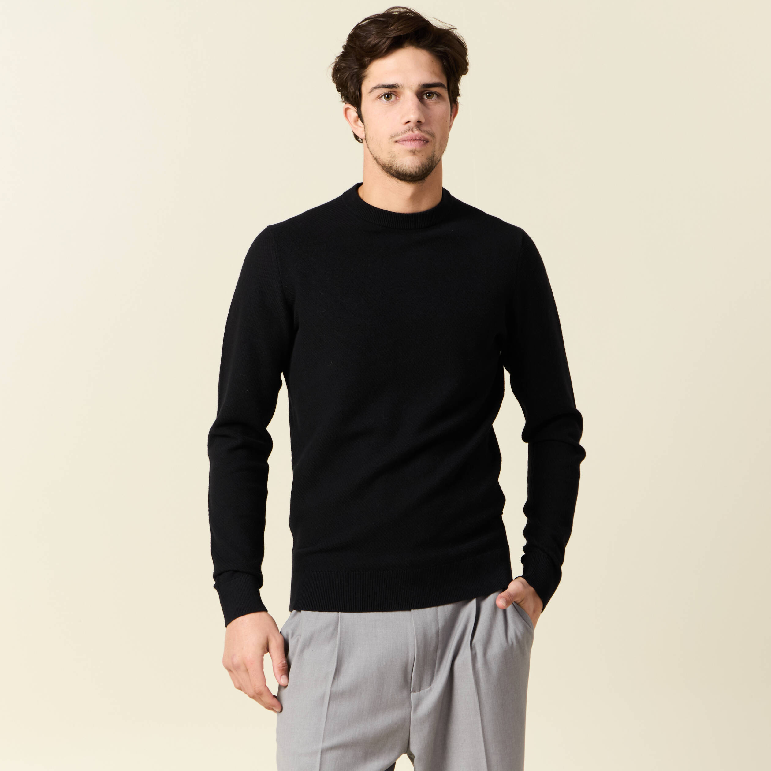 pull manches longues noir homme Pull manches longues noir homme