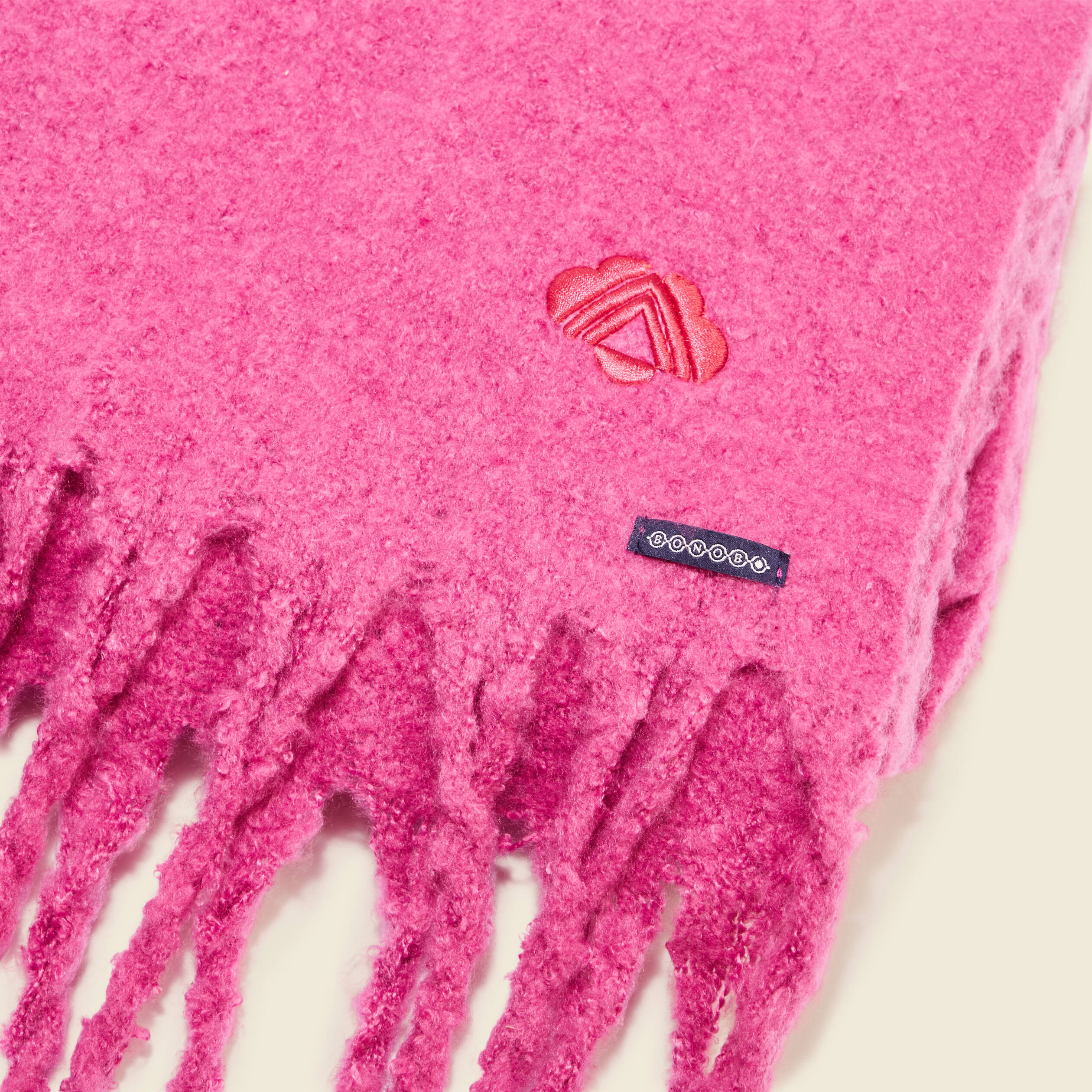 Écharpe à franges mauve femme