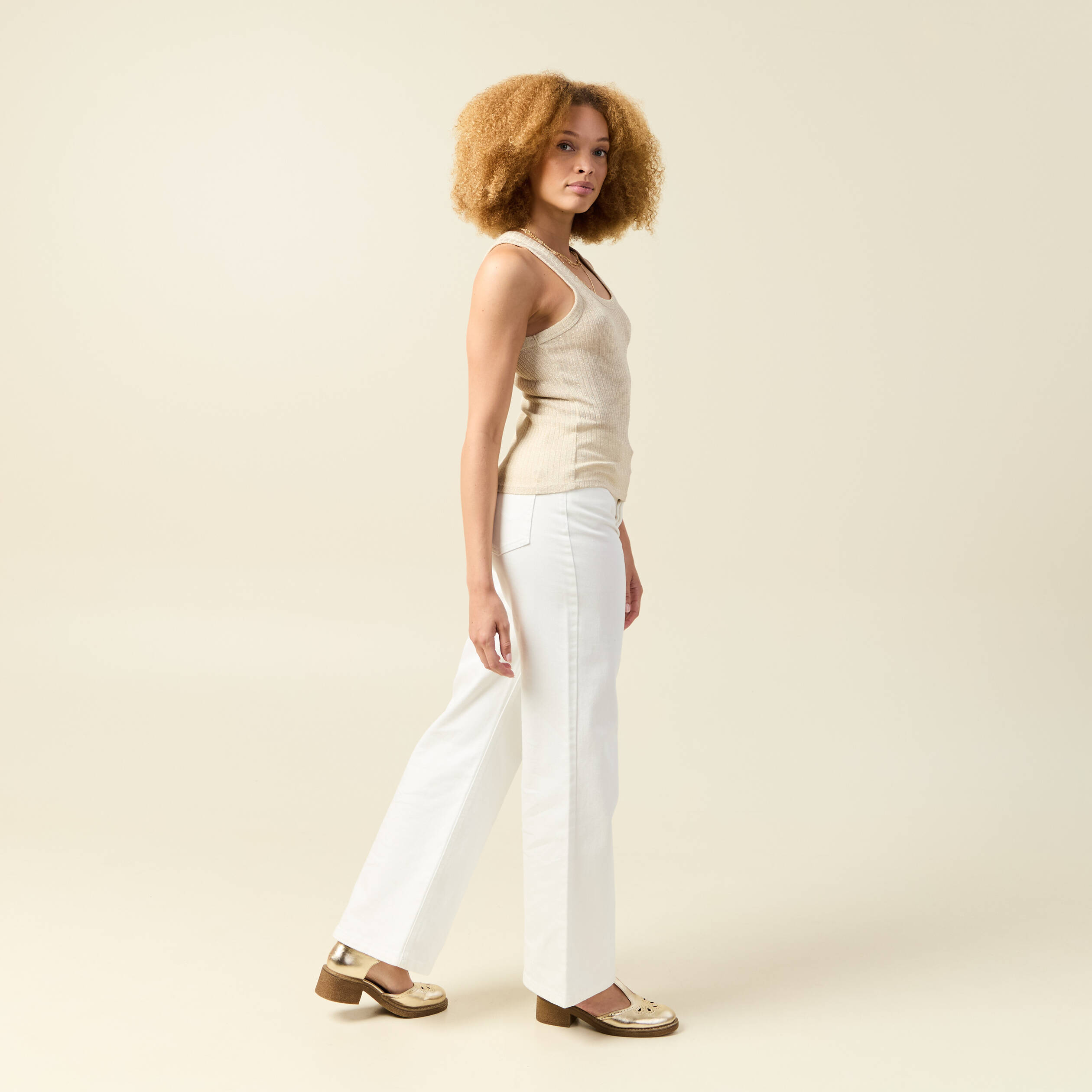 debardeur sans manches beige femme Débardeur sans manches beige femme