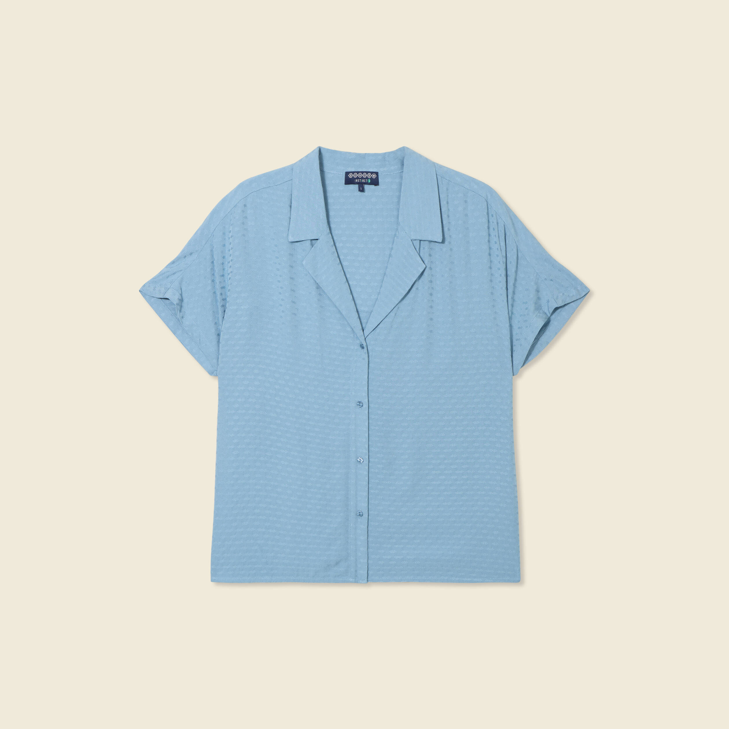 Chemise manches courtes bleu clair femme