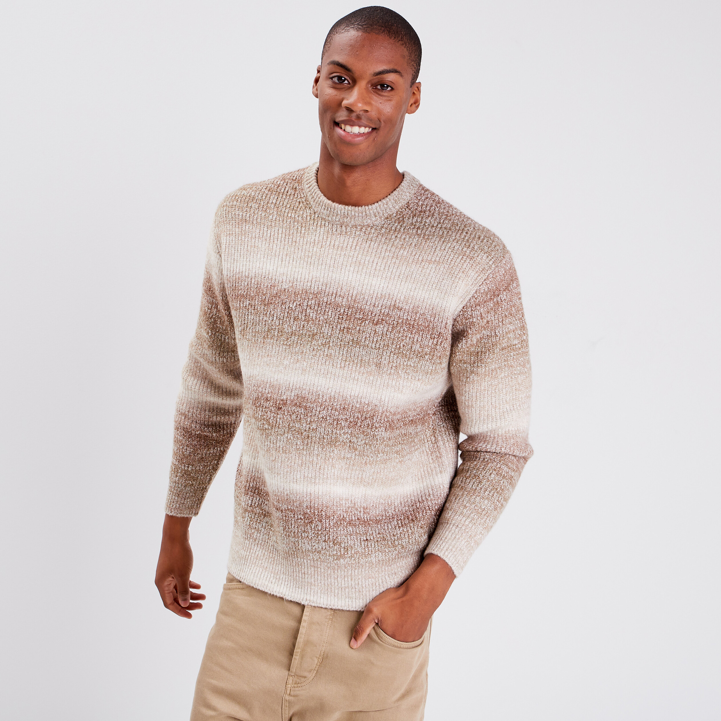 Pull manches longues beige homme Bonobo