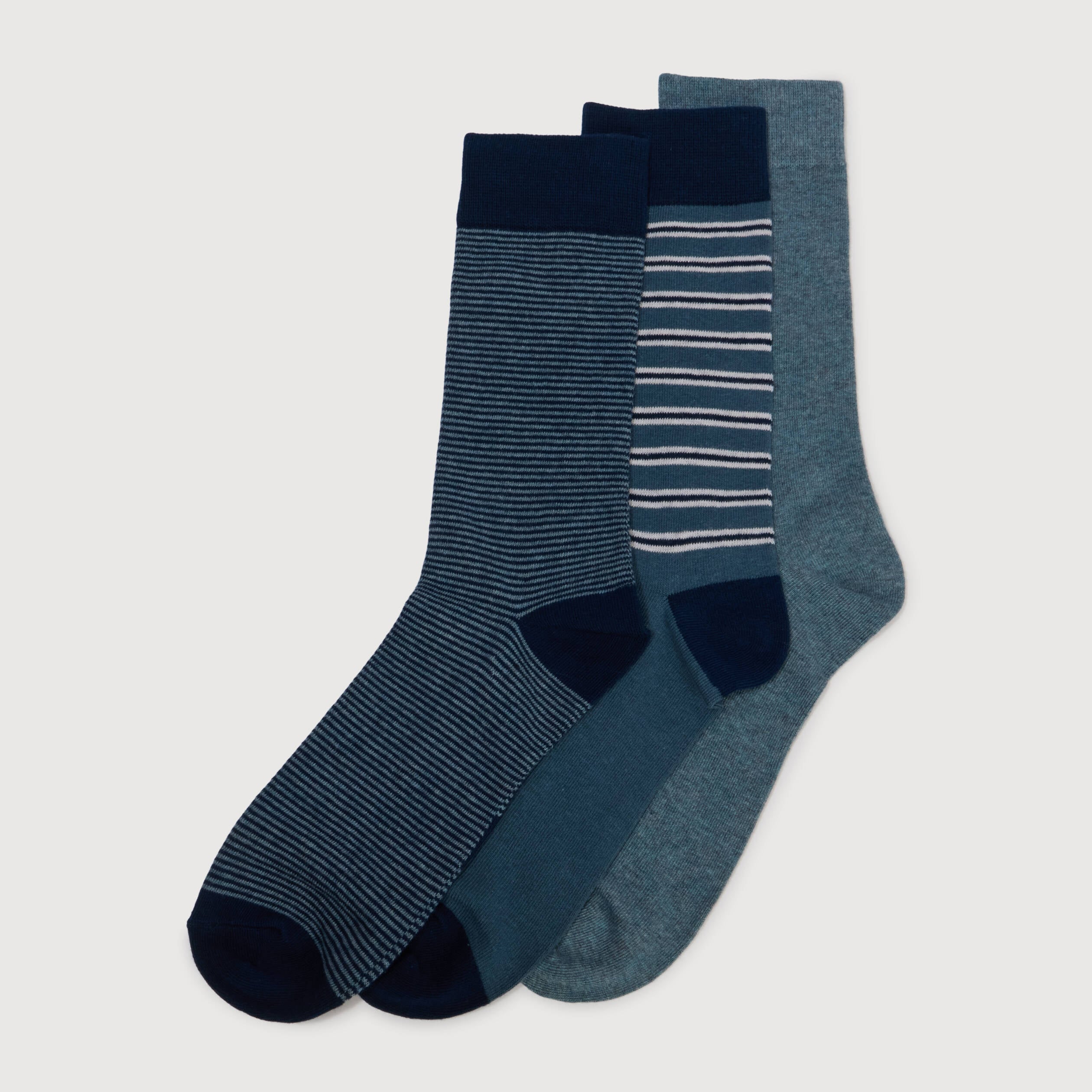Lot de 3 paires chaussettes hautes vert fonc&eacute; homme