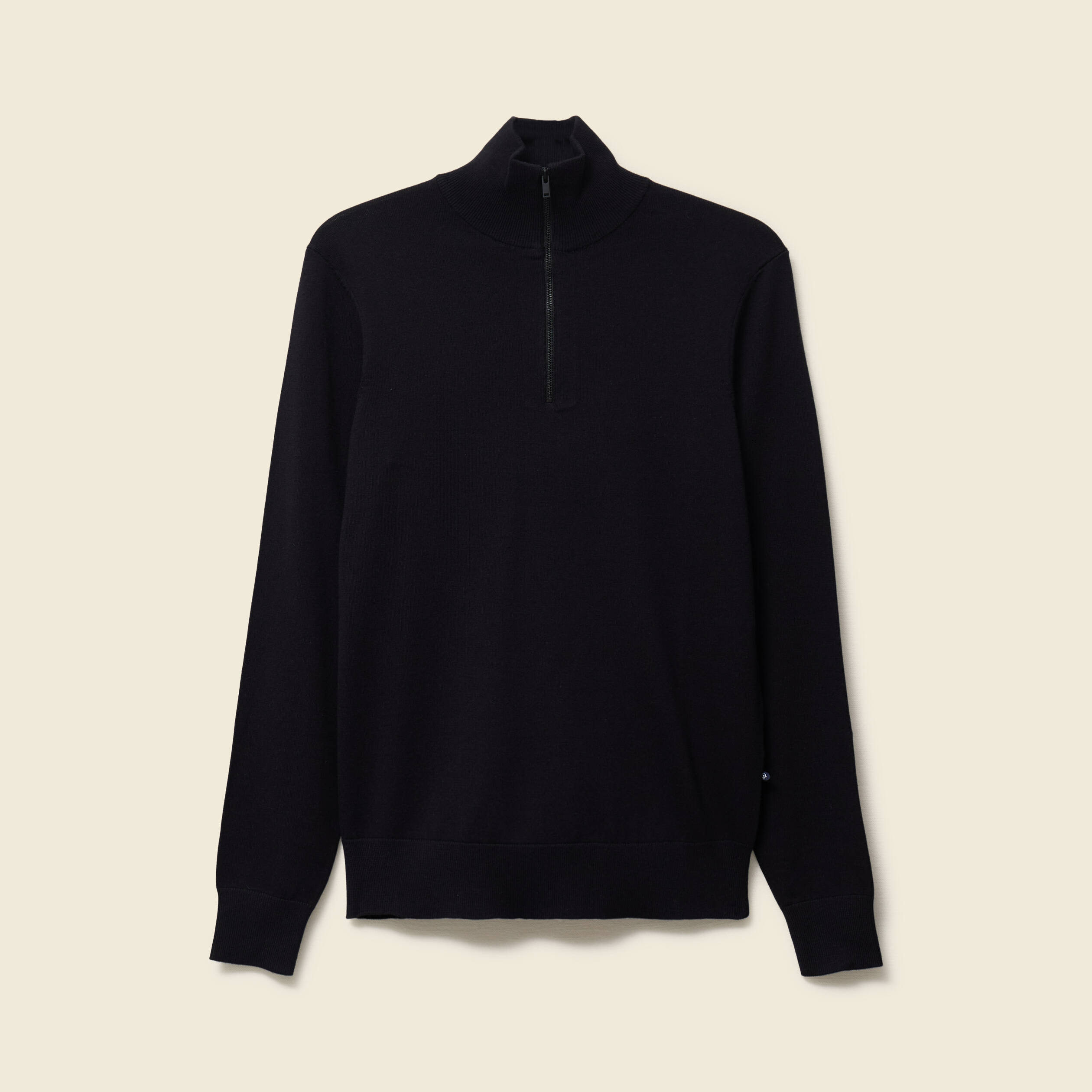 Pull fin col camionneur manches longues noir homme