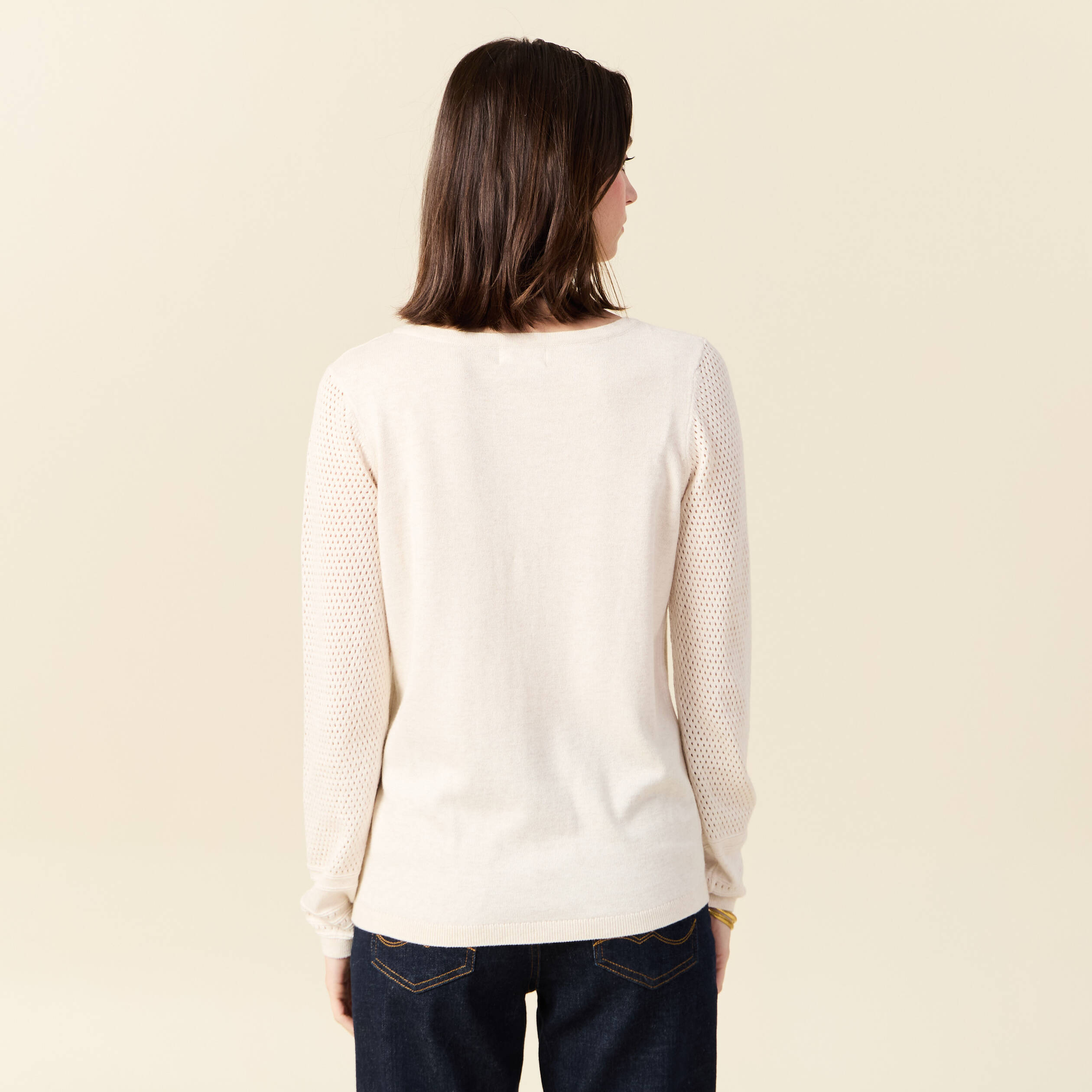 gilet manches longues boutonne creme femme Gilet manches longues boutonné creme femme