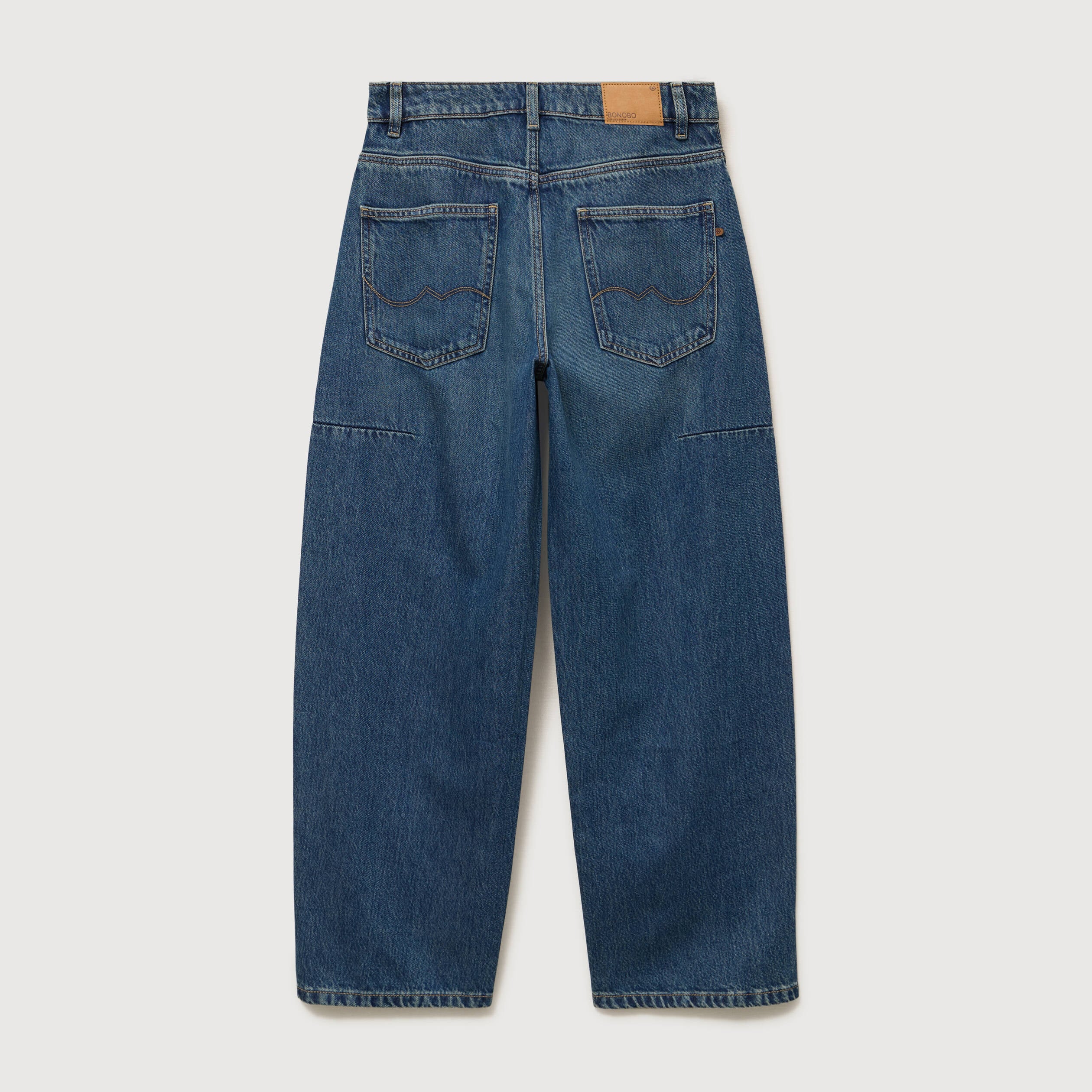 Jeans barrel taille standard bleu femme