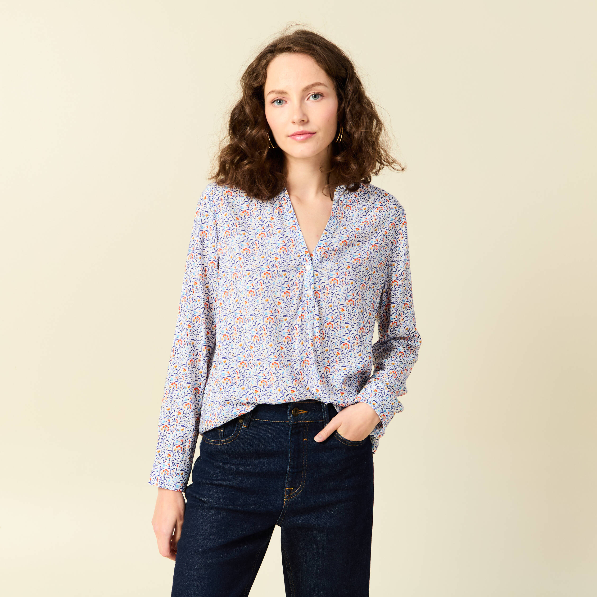 Blouse bleue femme best sale