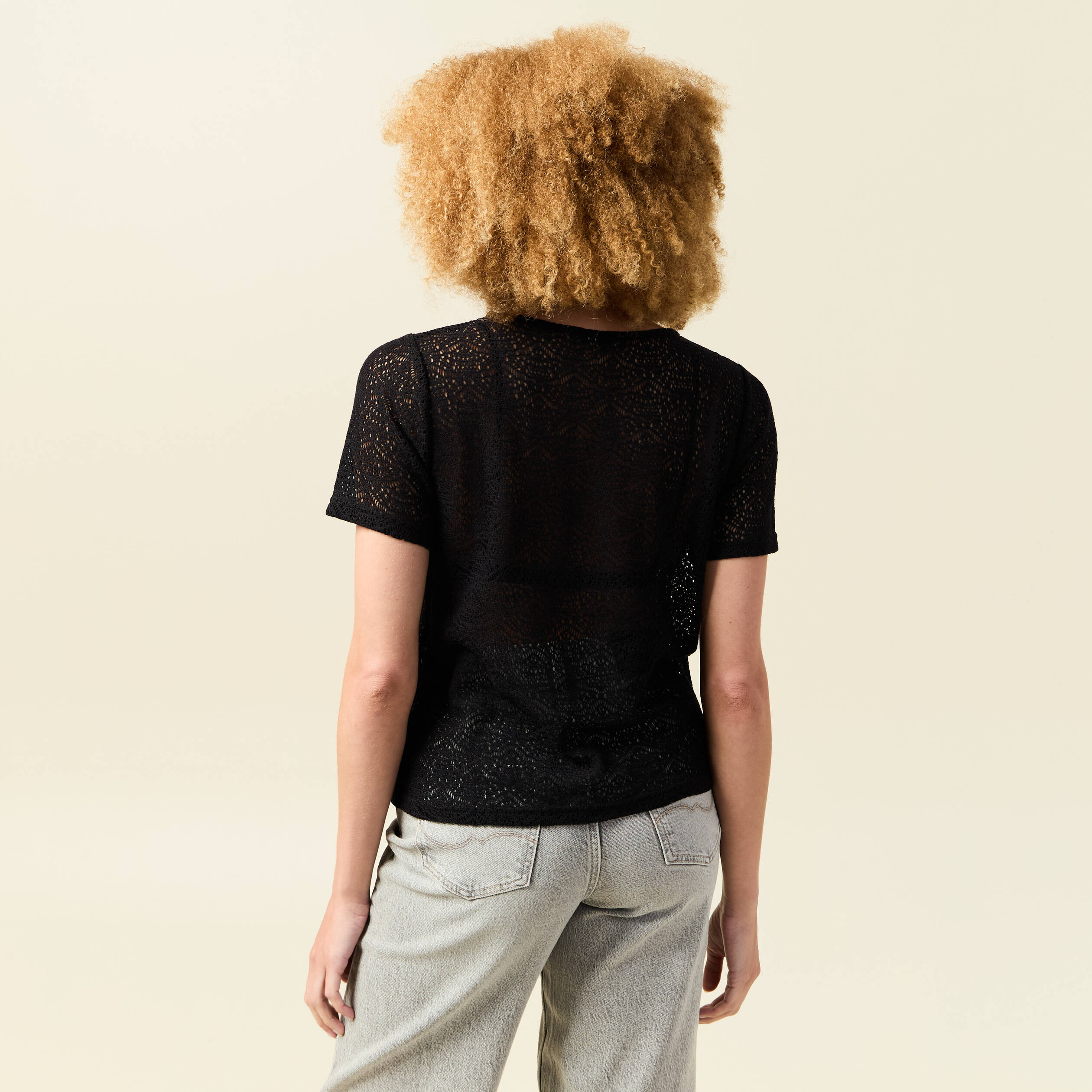 T-shirt manches courtes noir femme