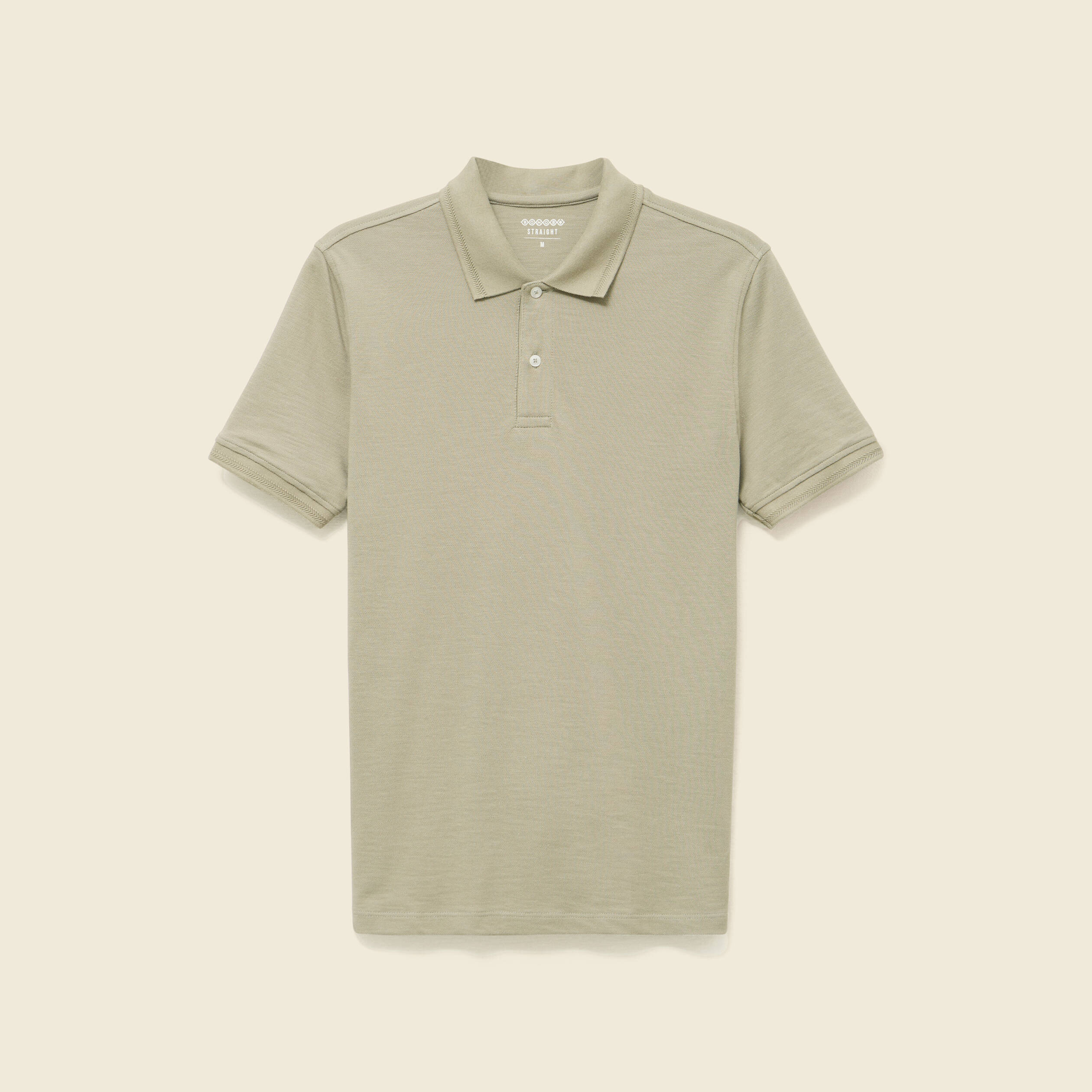 polo cintre manches courtes en coton vert kaki homme Polo cintré manches courtes en coton vert kaki homme
