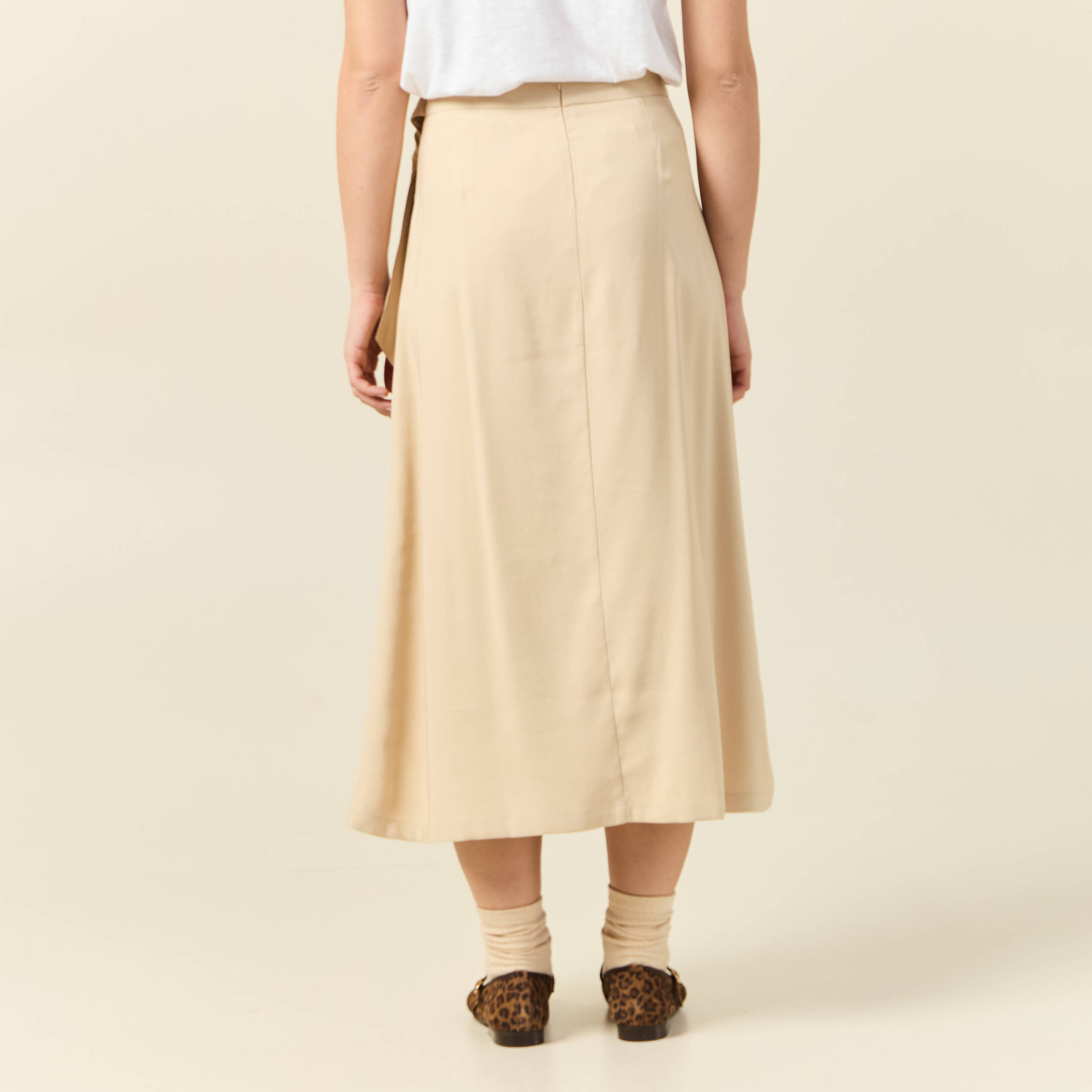 jupe longue portefeuille beige femme Jupe longue portefeuille beige femme