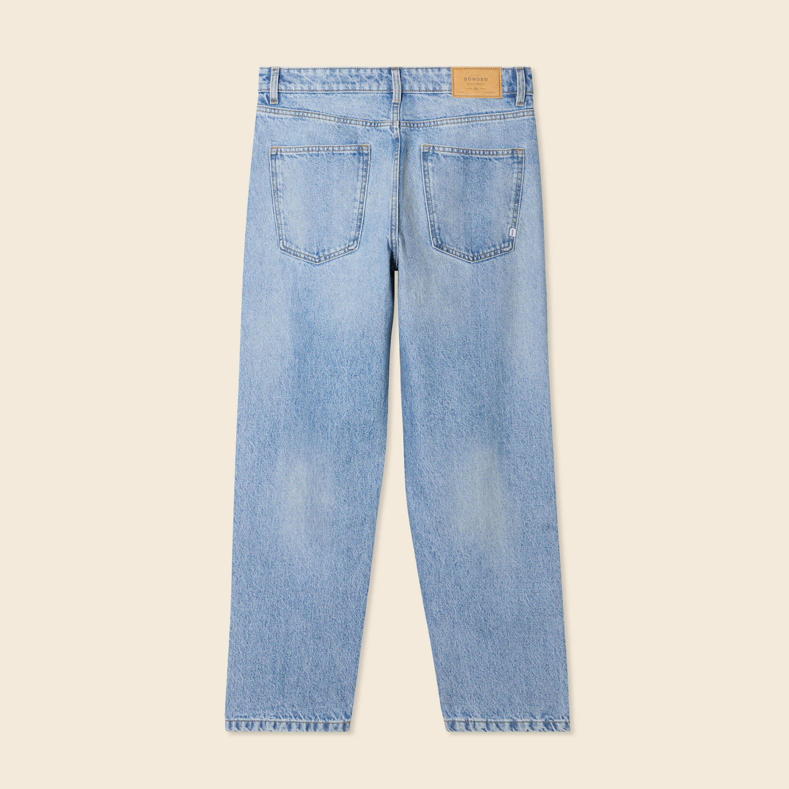 Jeans large relaxed denim bleach homme