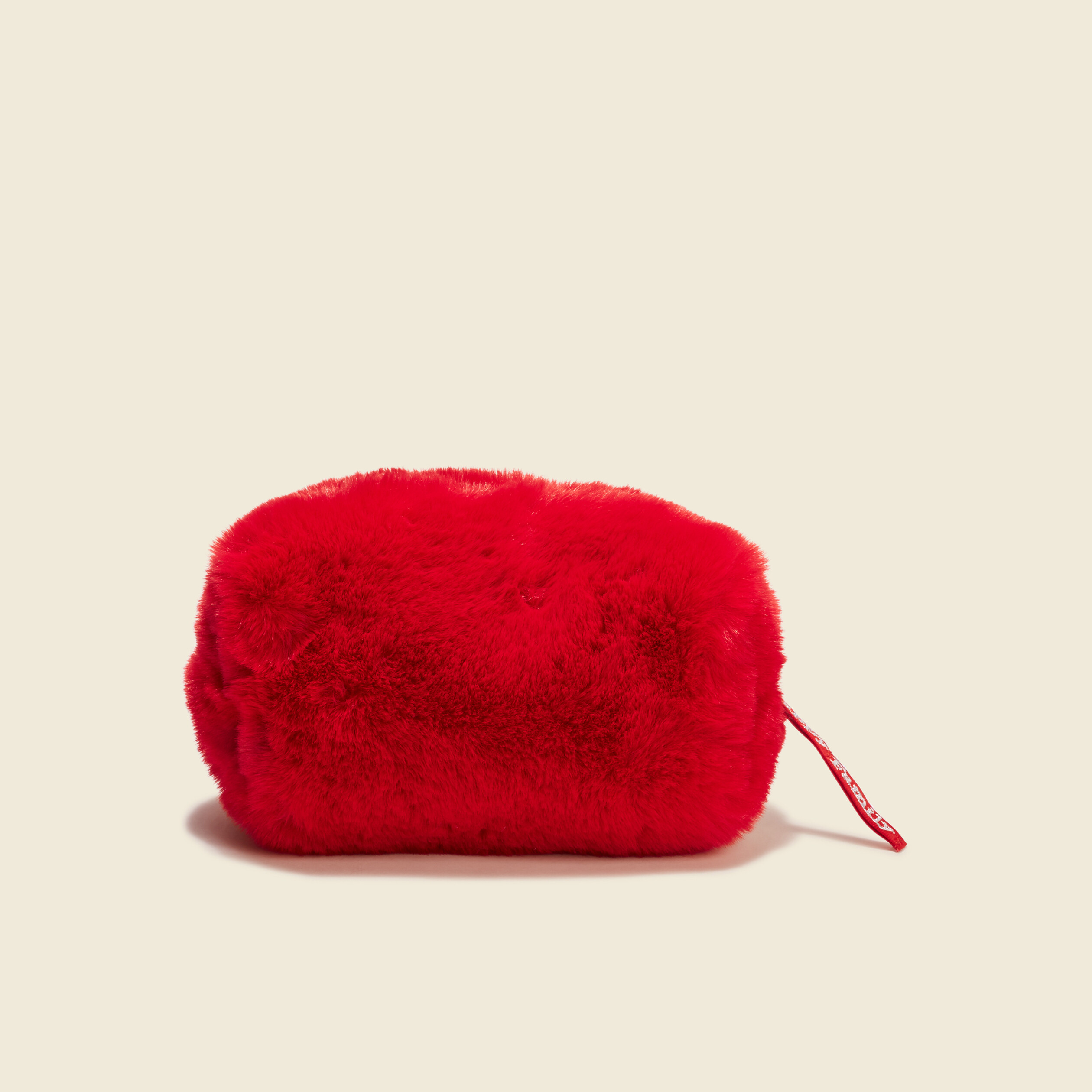 Trousse de toilette fourrure rose framboise femme