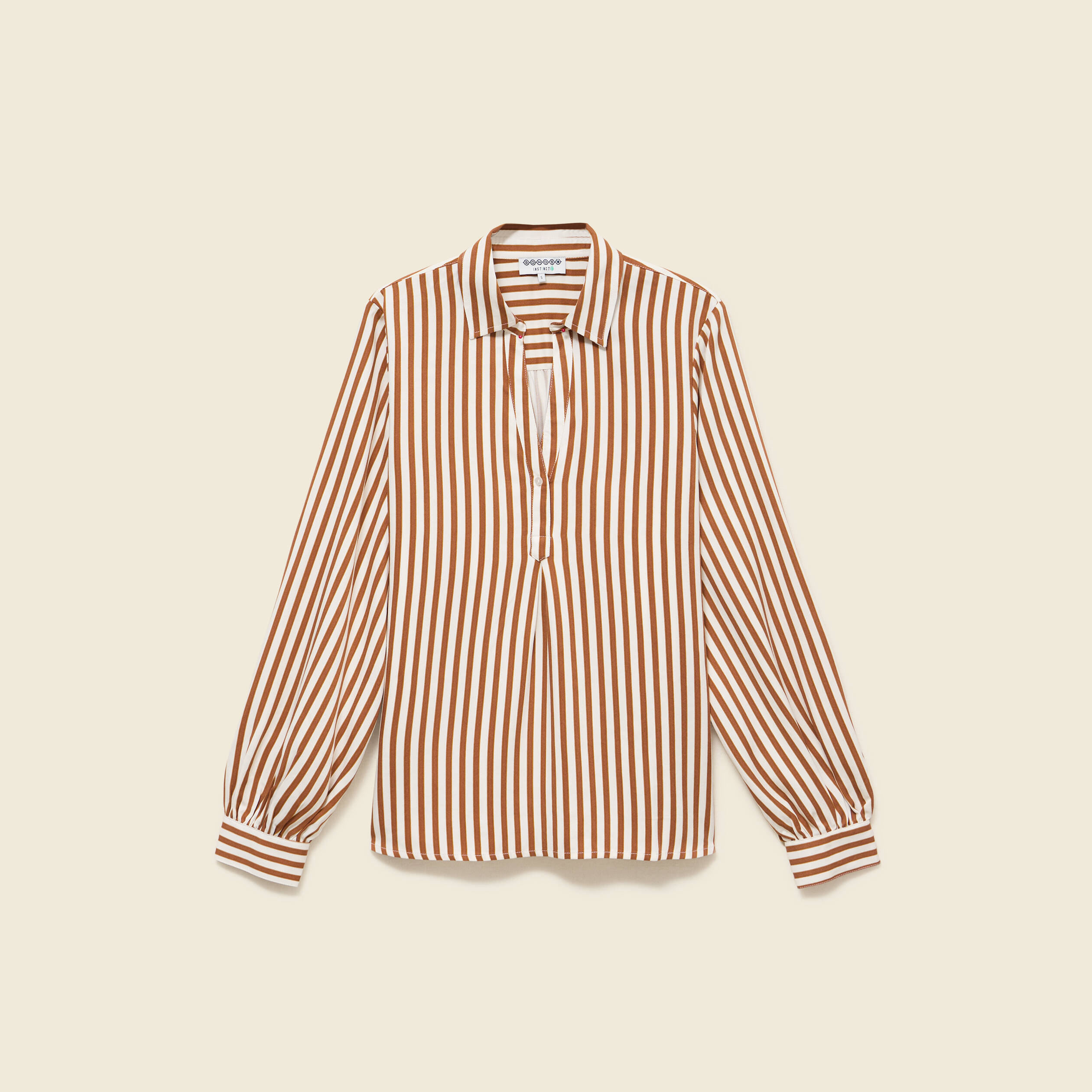 Blouse manches longues marron femme