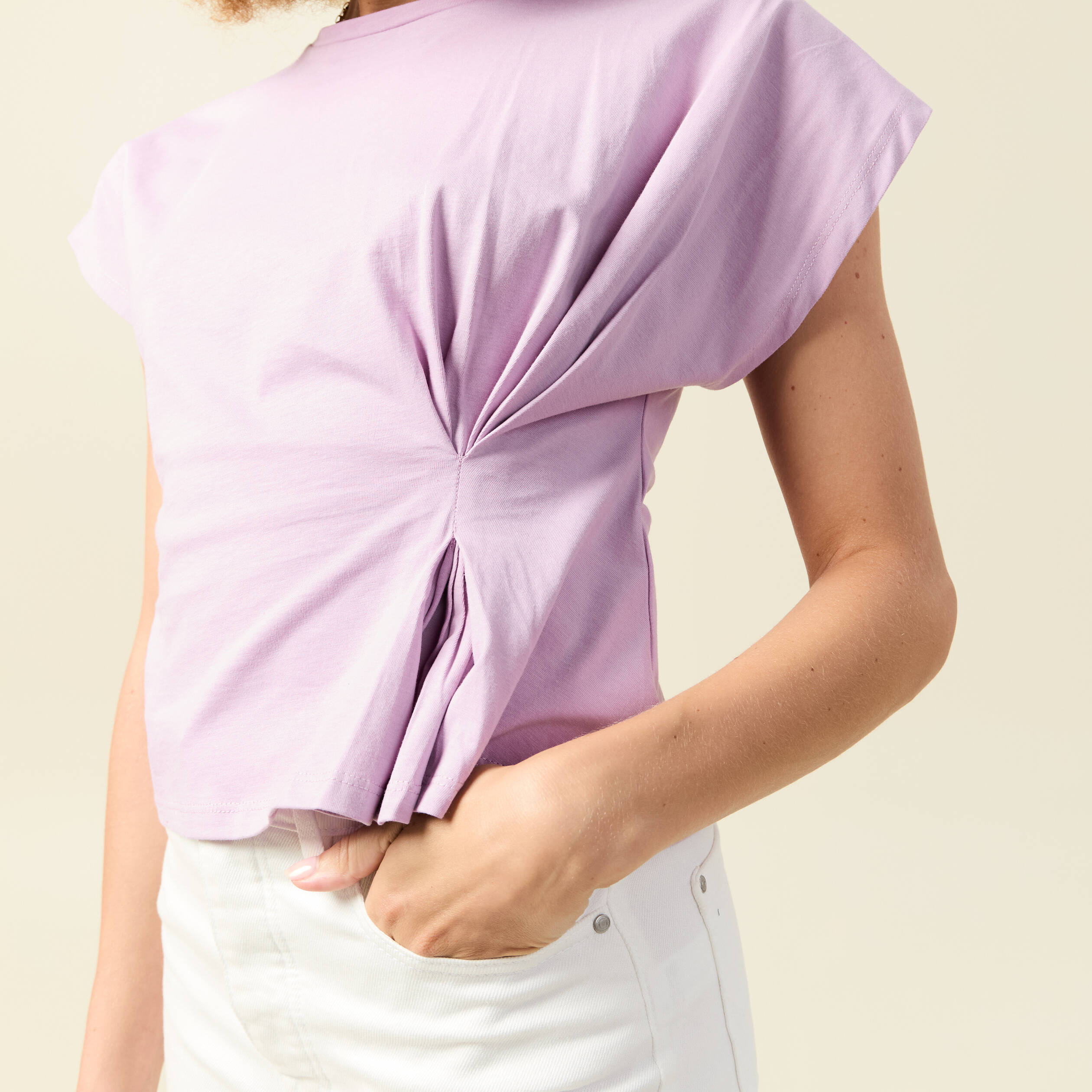t shirt manches courtes mauve femme T-shirt manches courtes mauve femme