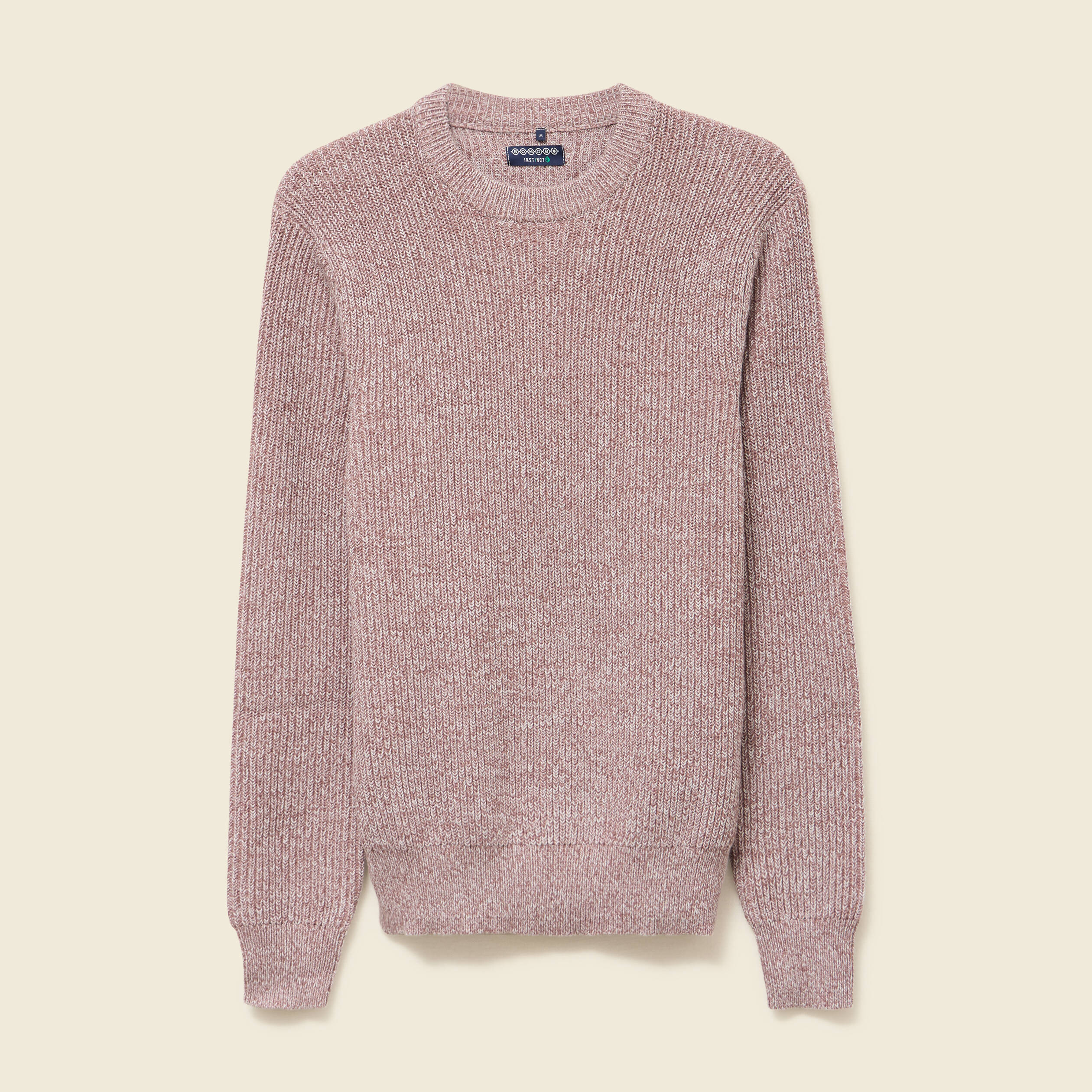 Pull manches longues vieux rose homme