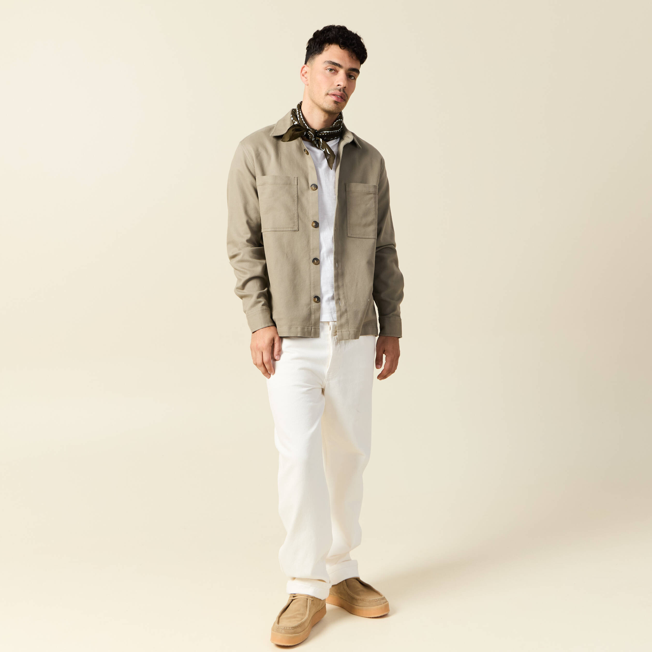 surchemise manches longues vert kaki homme Surchemise manches longues vert kaki homme