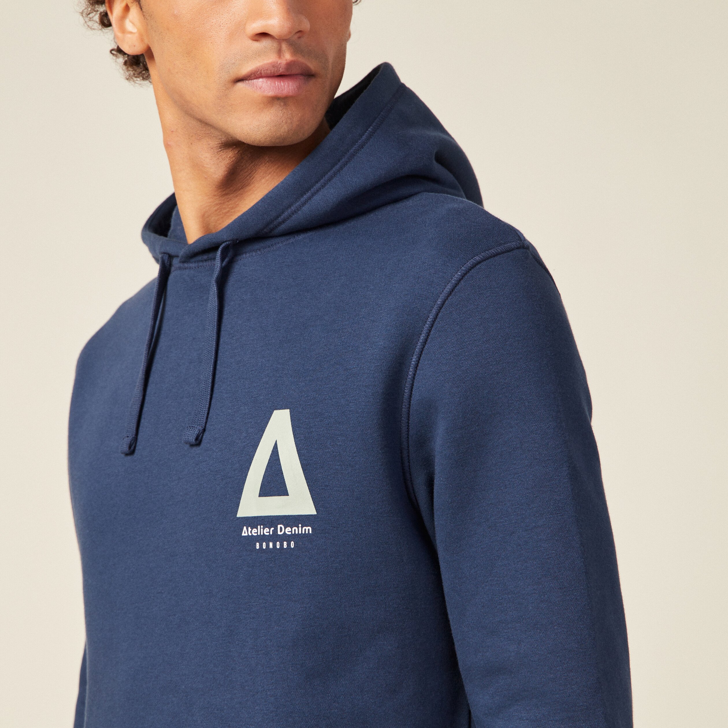 Sweat à capuche bleu marine homme