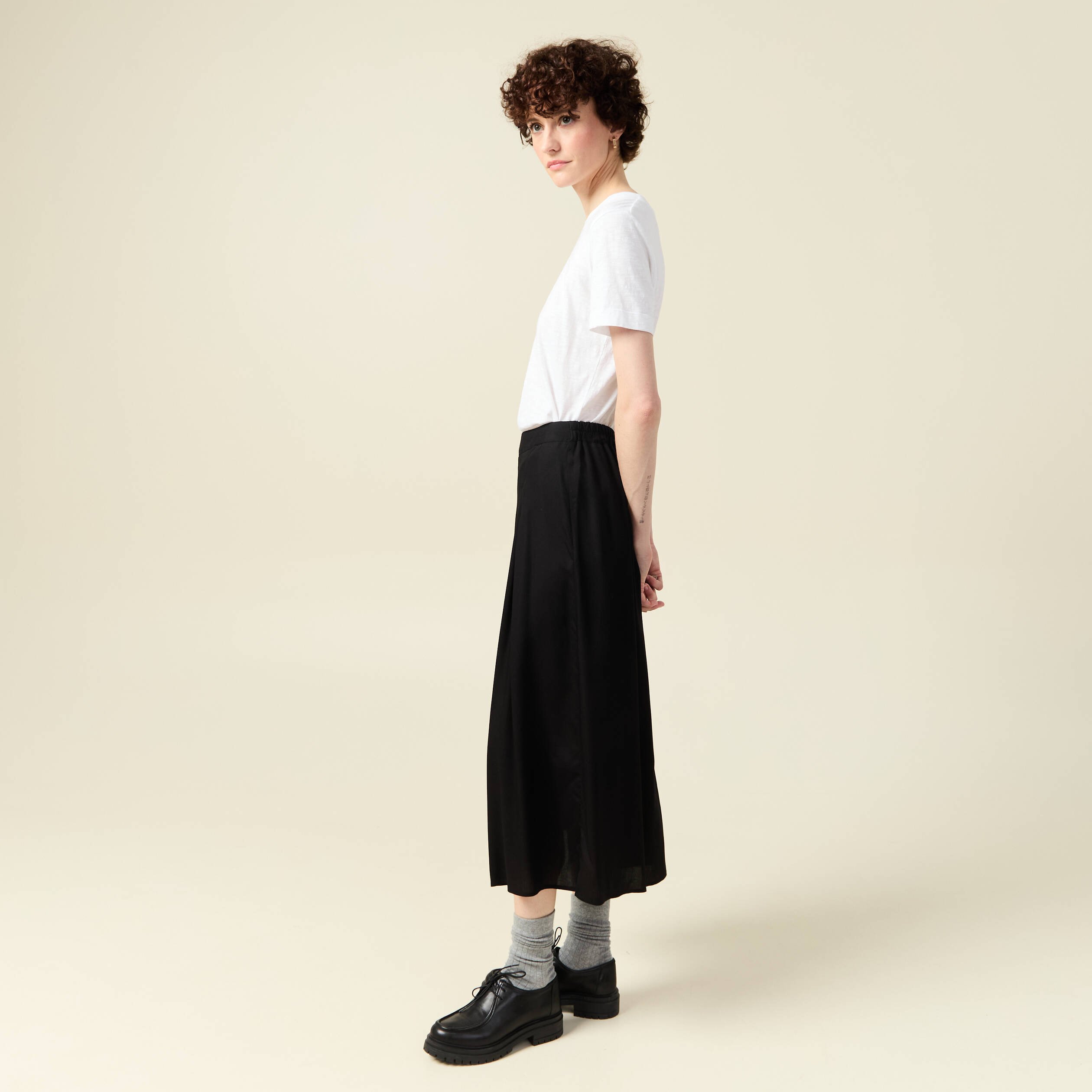 jupe longue evasee noir femme Jupe longue évasée noir femme