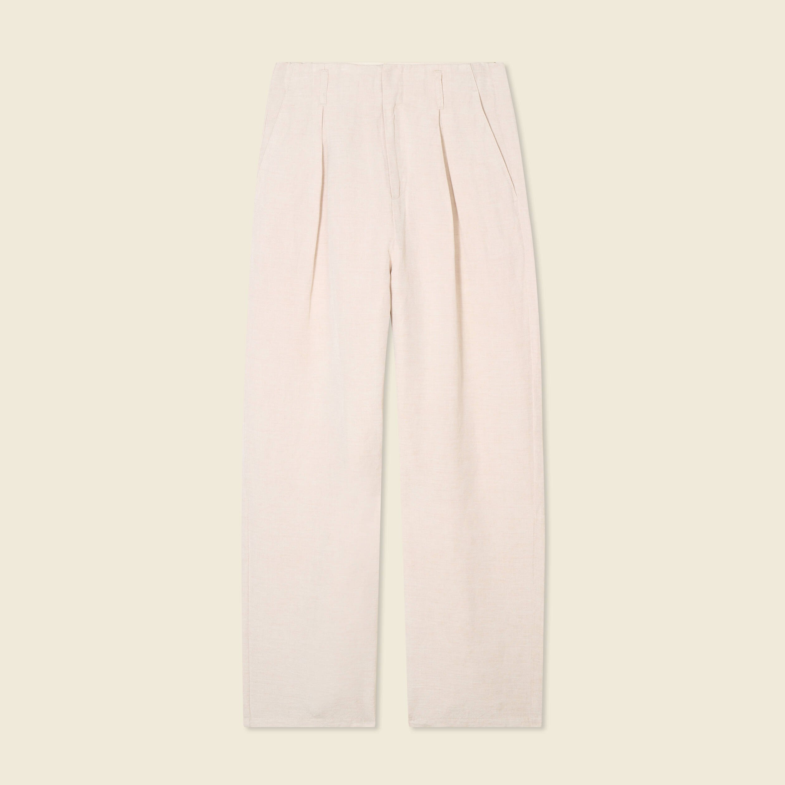 pantalon large a pinces sable femme Pantalon large à pinces sable femme