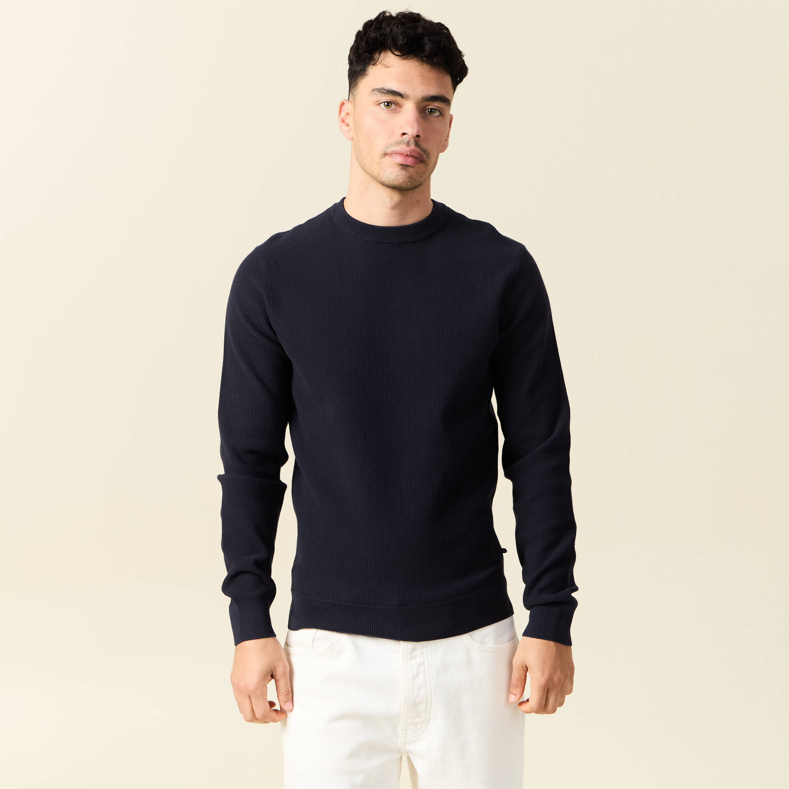 pull eco responsable bleu marine homme Pull éco-responsable bleu marine homme