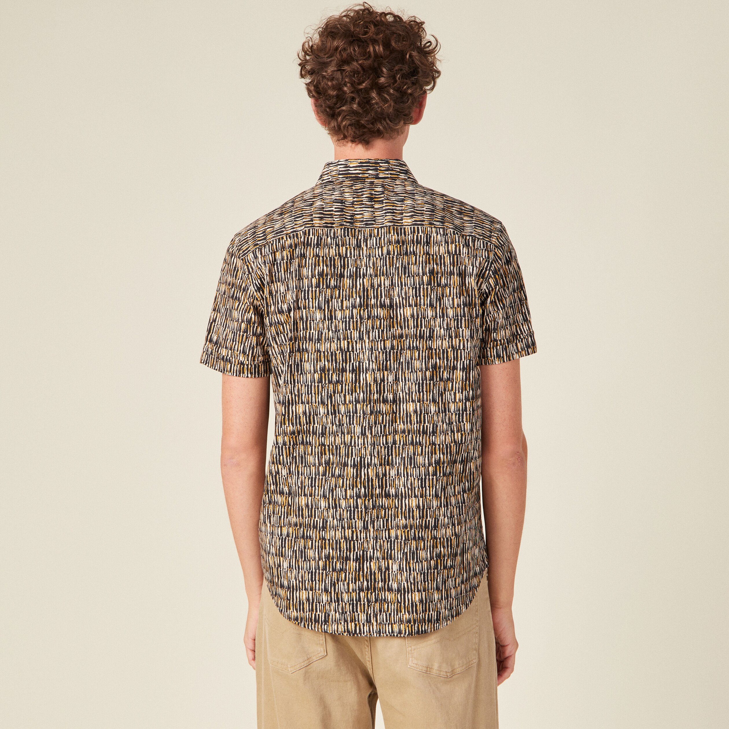 chemise manches courtes jaune moutarde homme Chemise manches courtes jaune moutarde homme