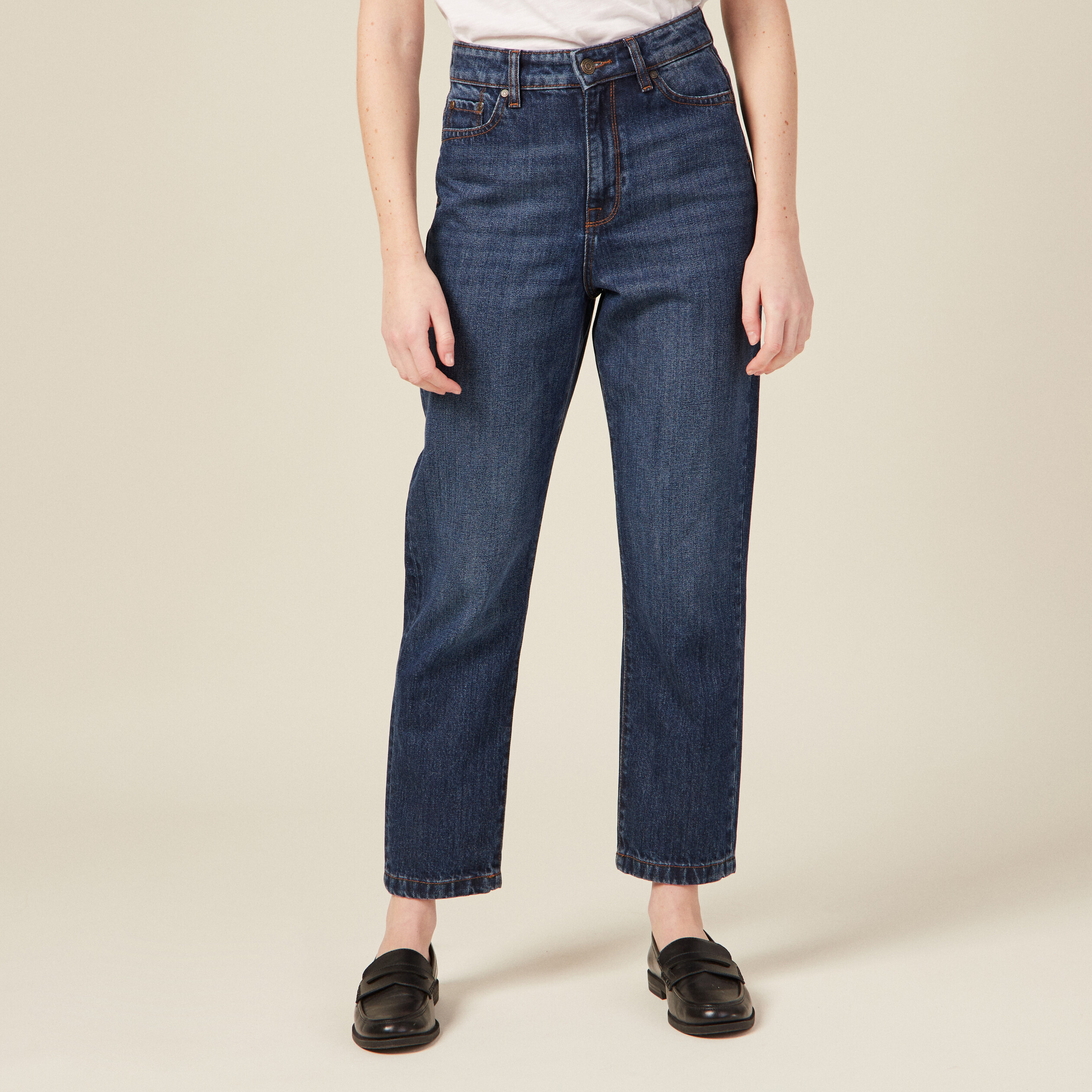 Jeans straight denim brut femme Bonobo