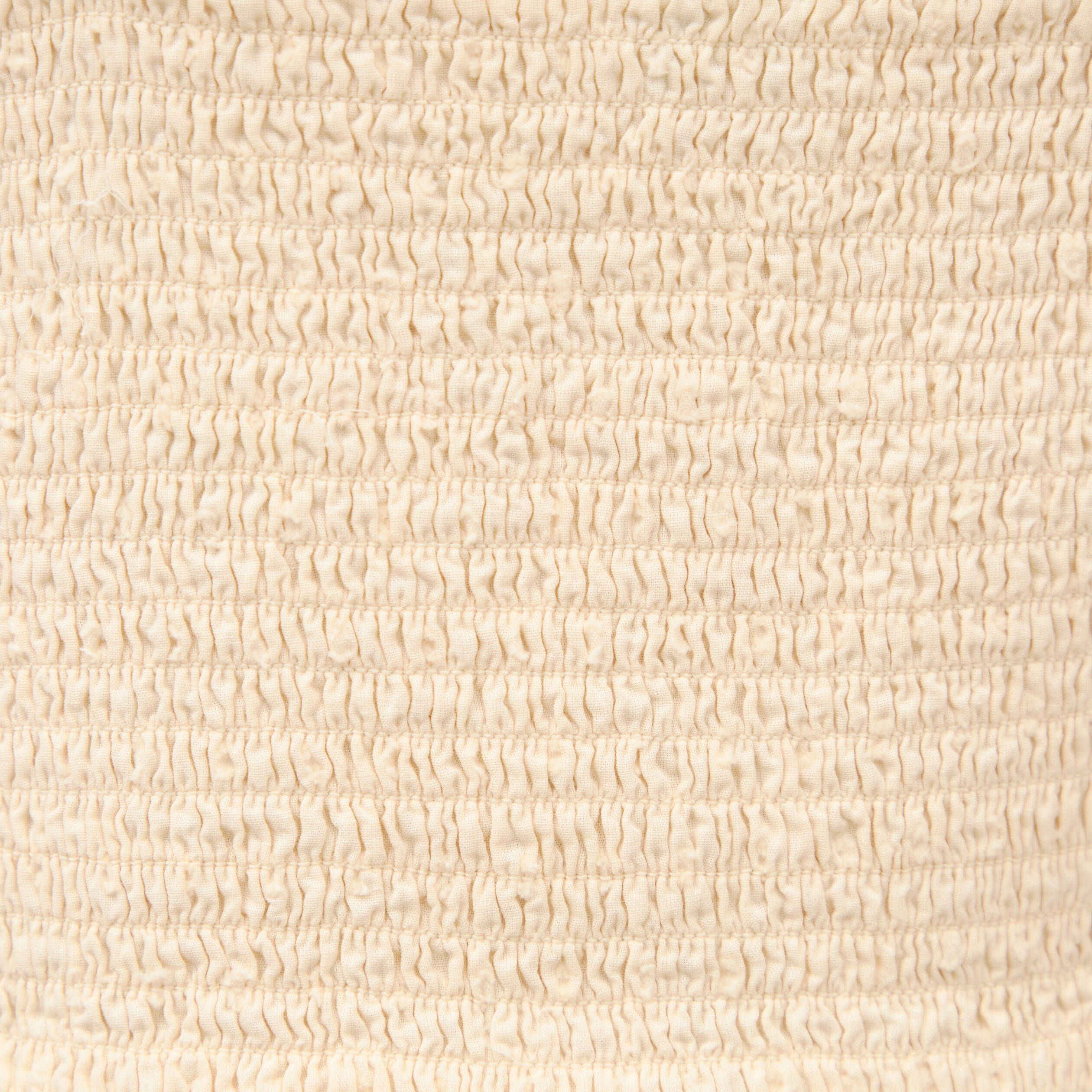 Robe col v &agrave; bretelles en coton creme femme