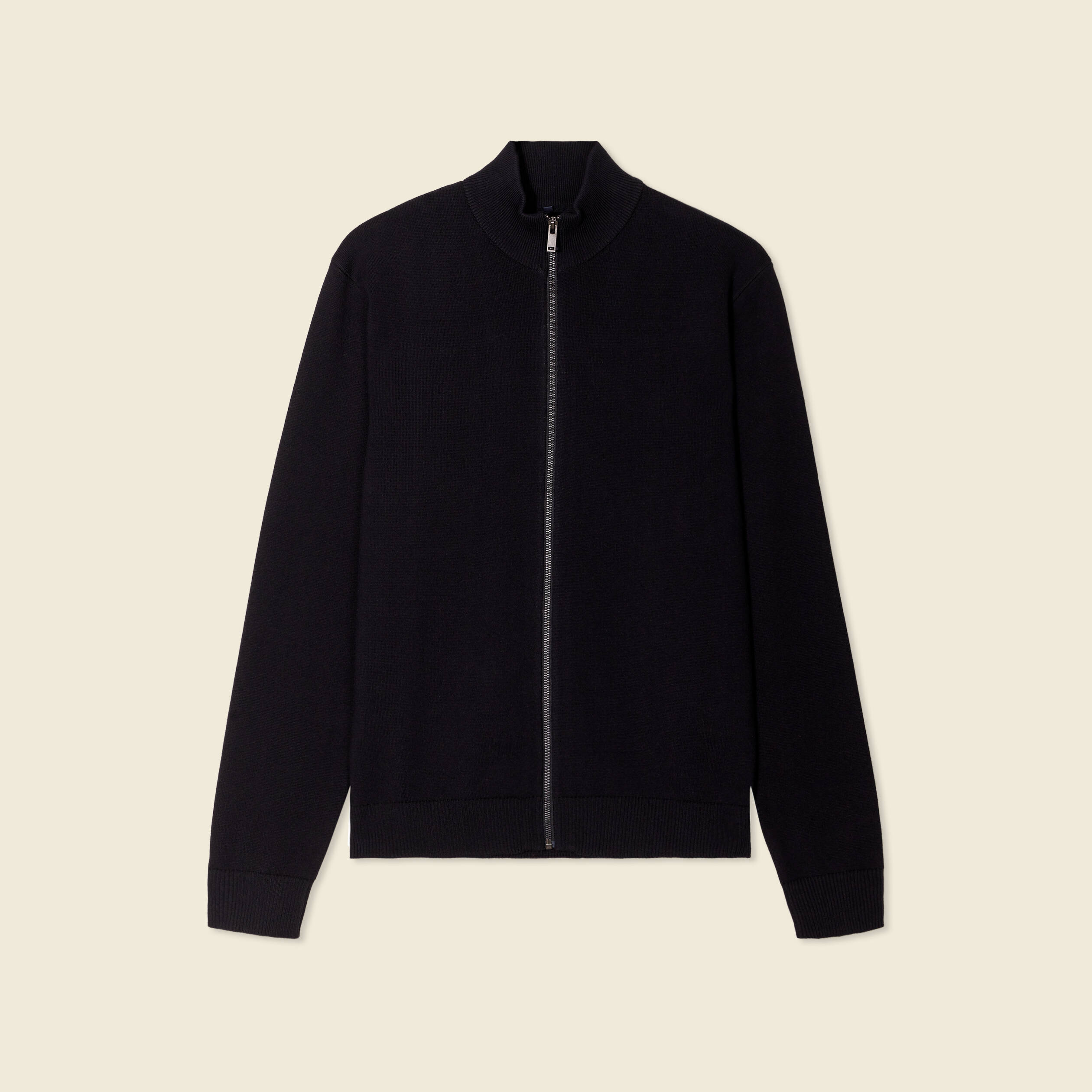 Gilet manches longues zipp&eacute; noir homme