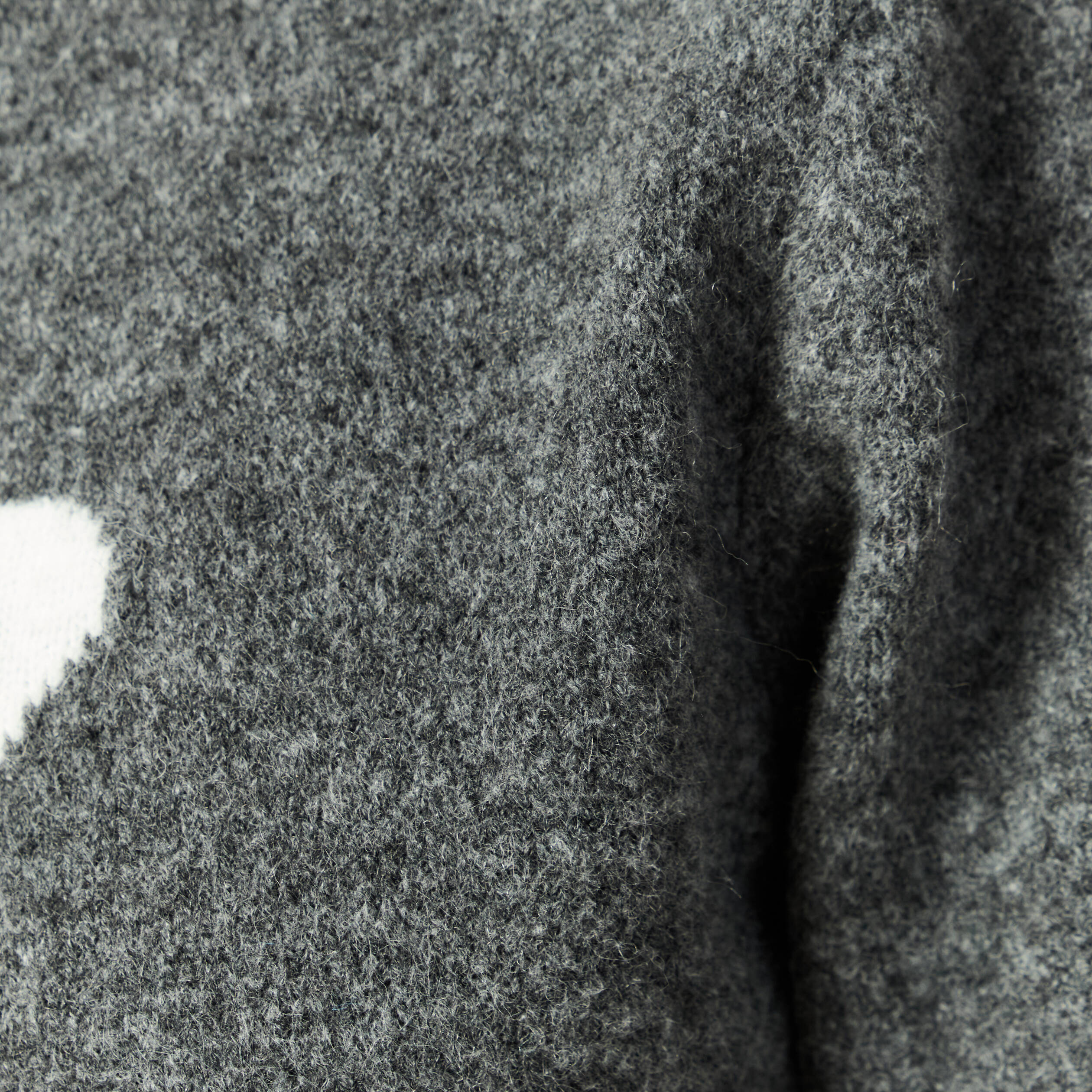 Pull col rond manches longues gris fonc&eacute; homme