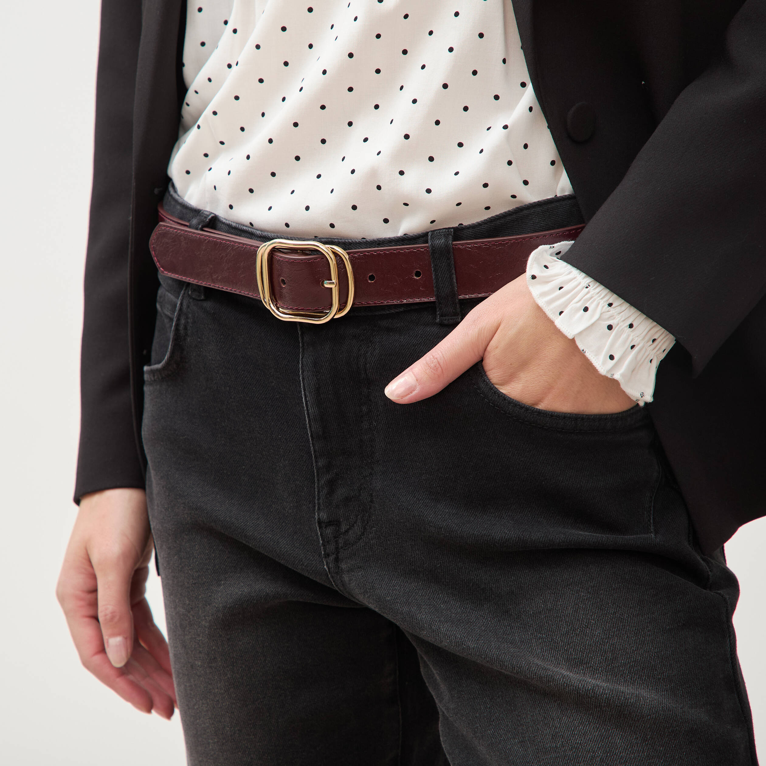 Ceinture avec boucle marron femme