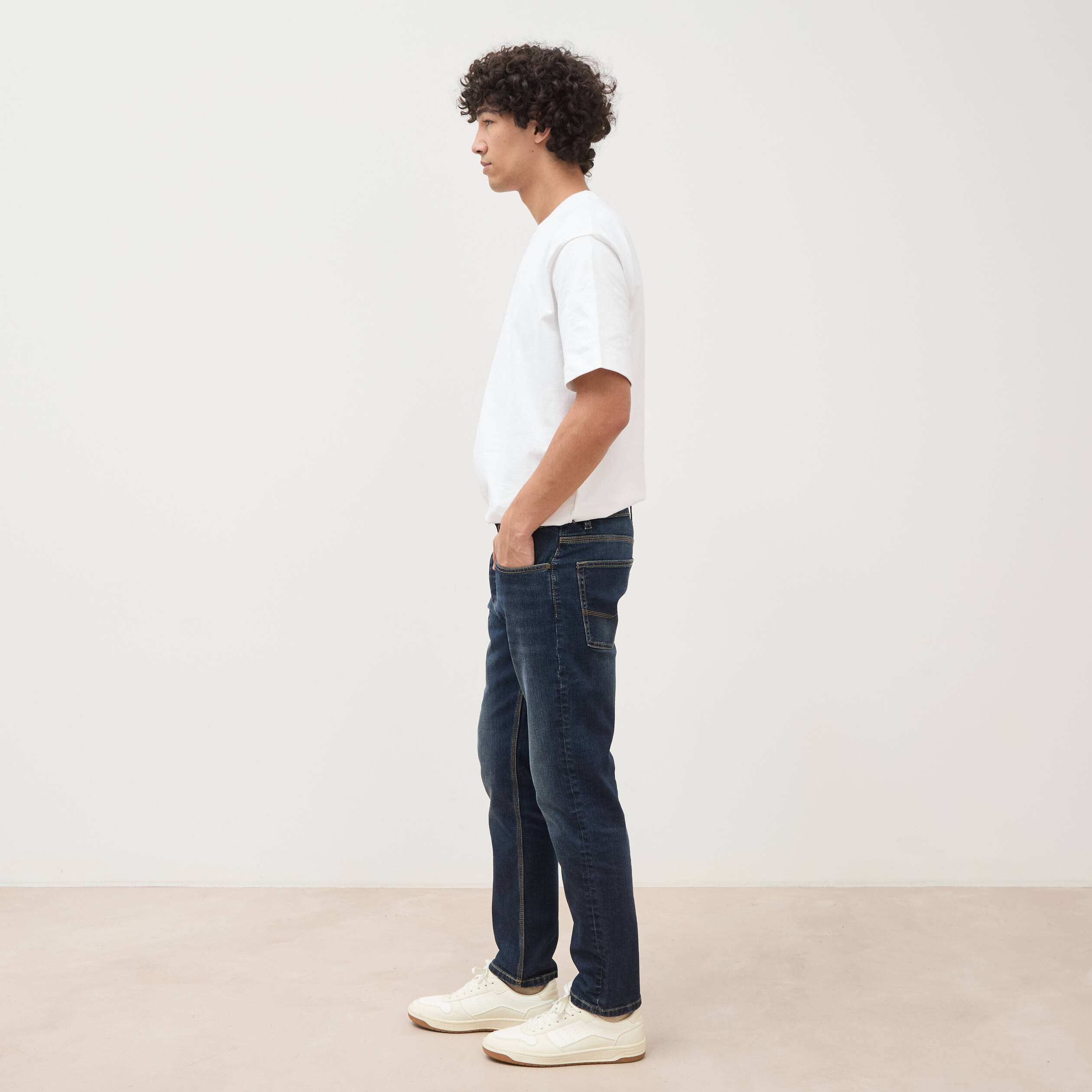 Jeans straight longueur 30 denim brut homme