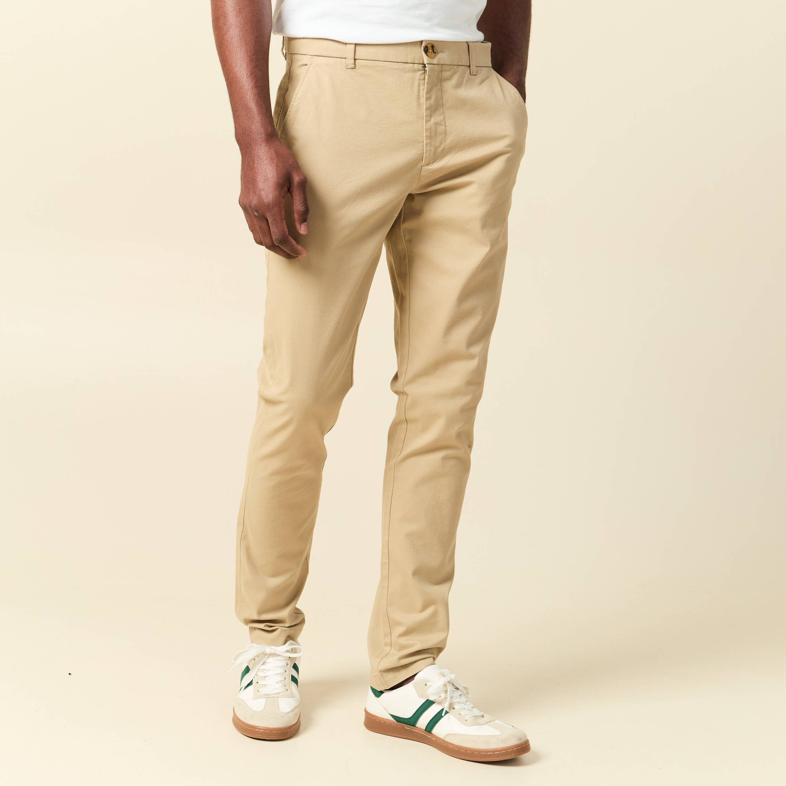 Pantalon chino longueur 32 taupe homme
