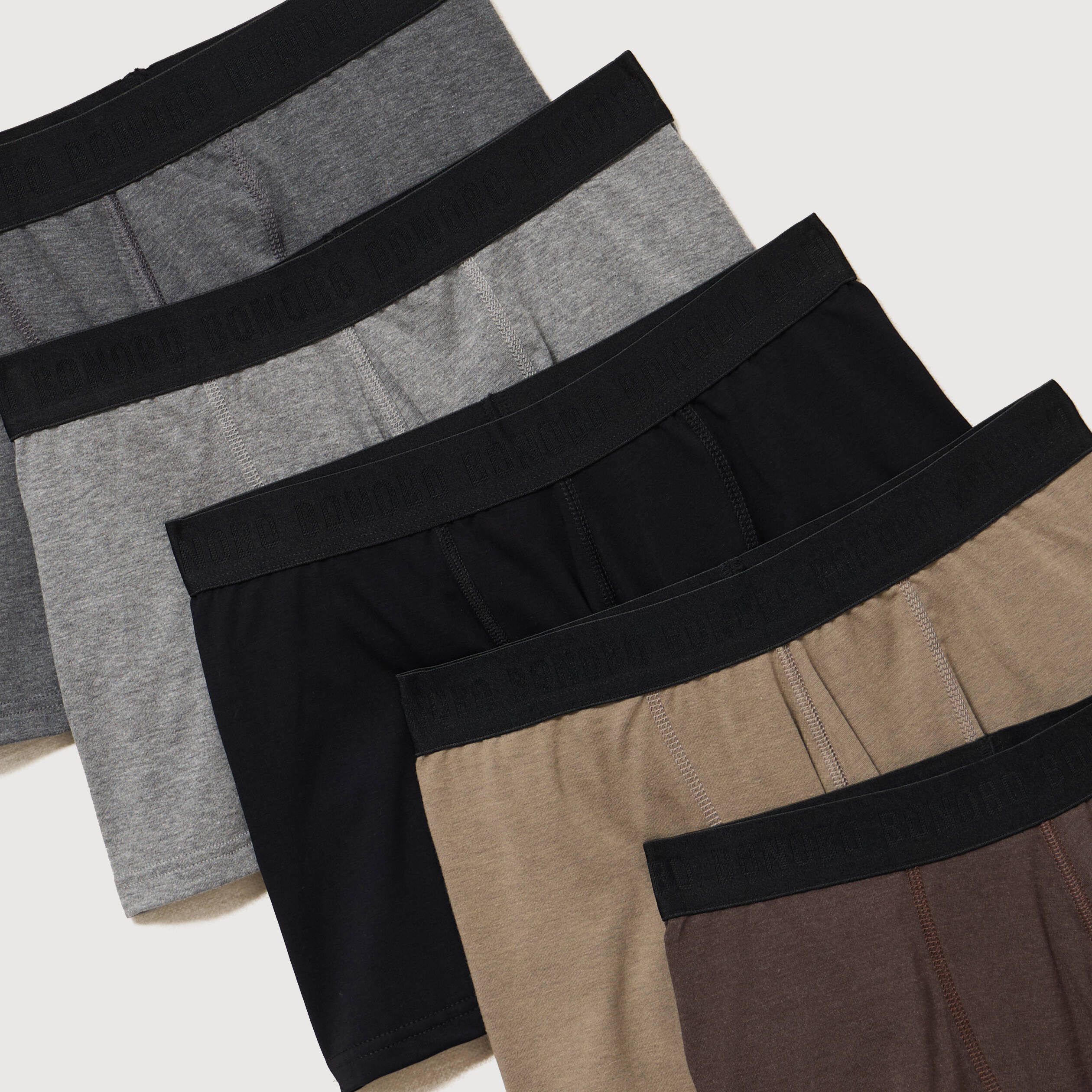Lot de 5 boxers marron fonc&eacute; homme