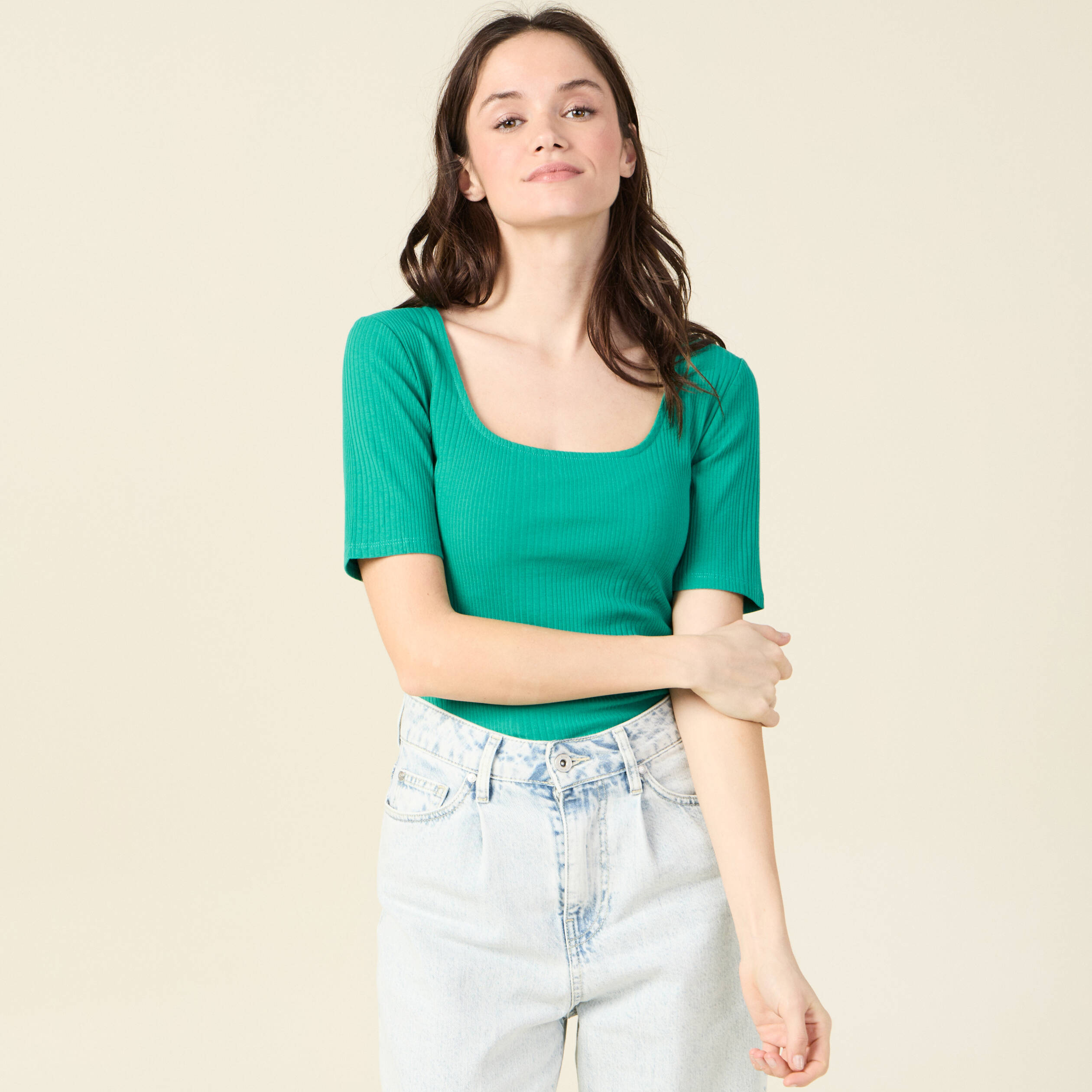 t shirt eco responsable vert turquoise femme T-shirt éco-responsable vert turquoise femme