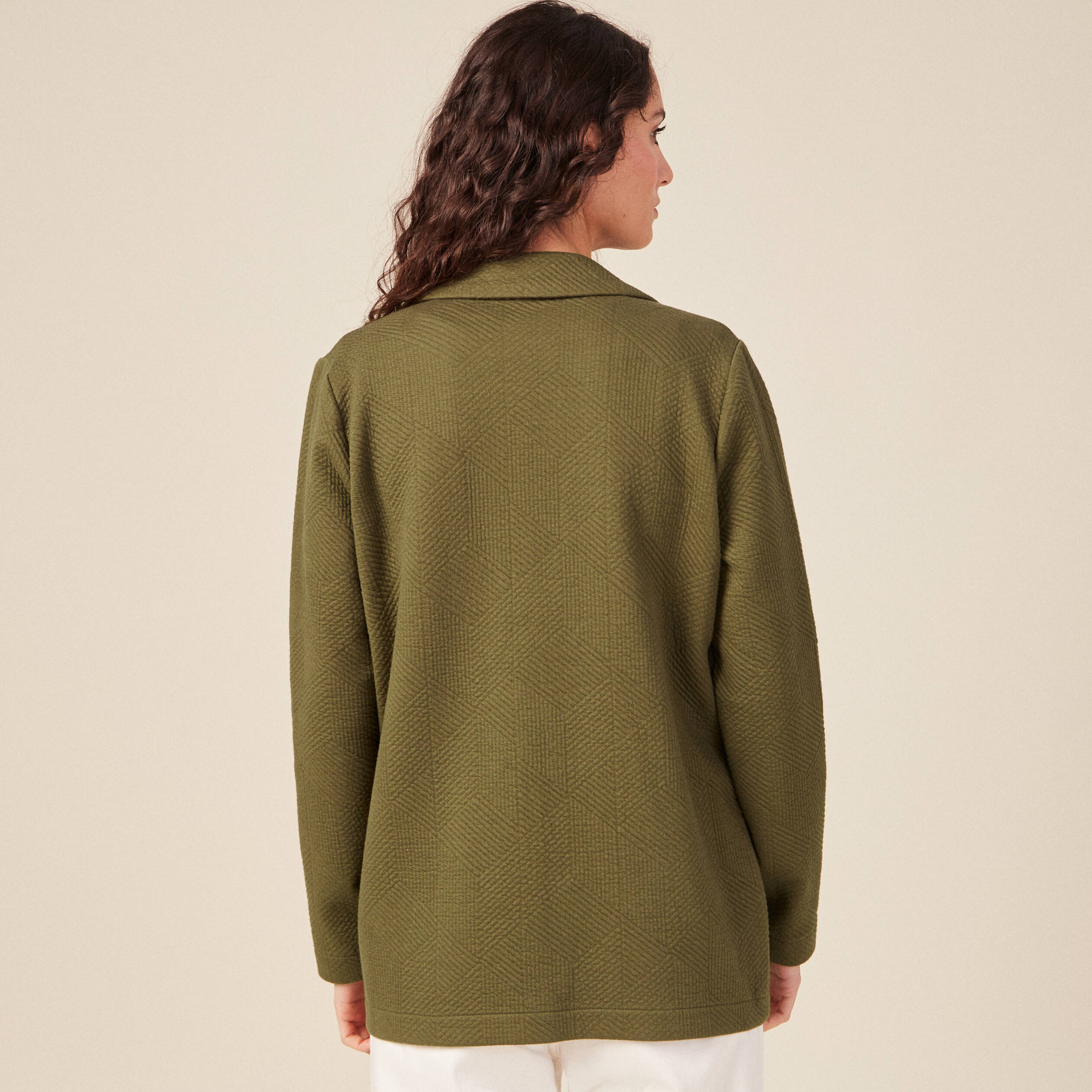 gilet manches longues vert kaki femme Gilet manches longues vert kaki femme
